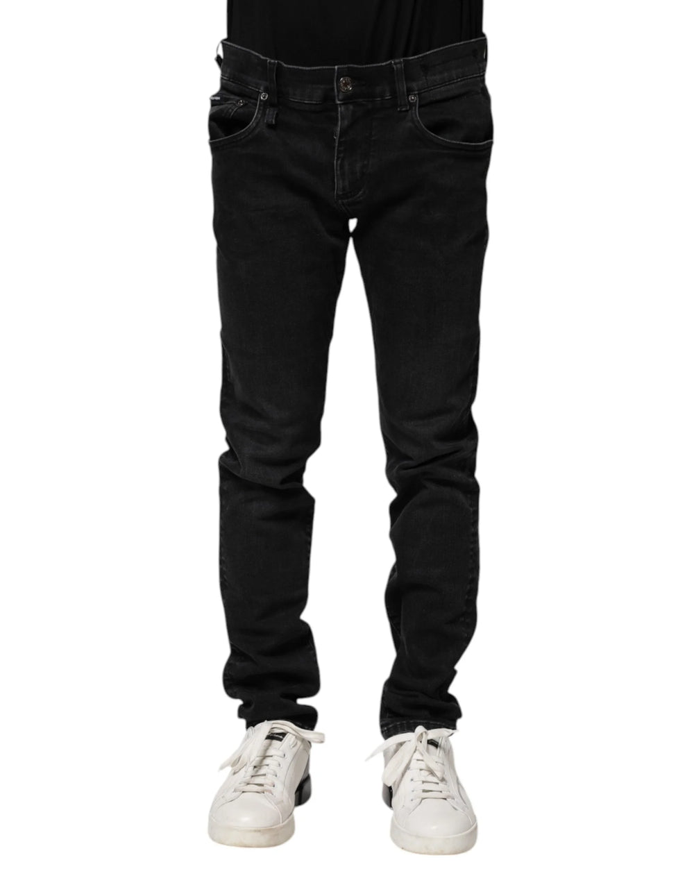 Dolce & Gabbana Black Cotton Skinny Men Denim Jeans - IT46 | S