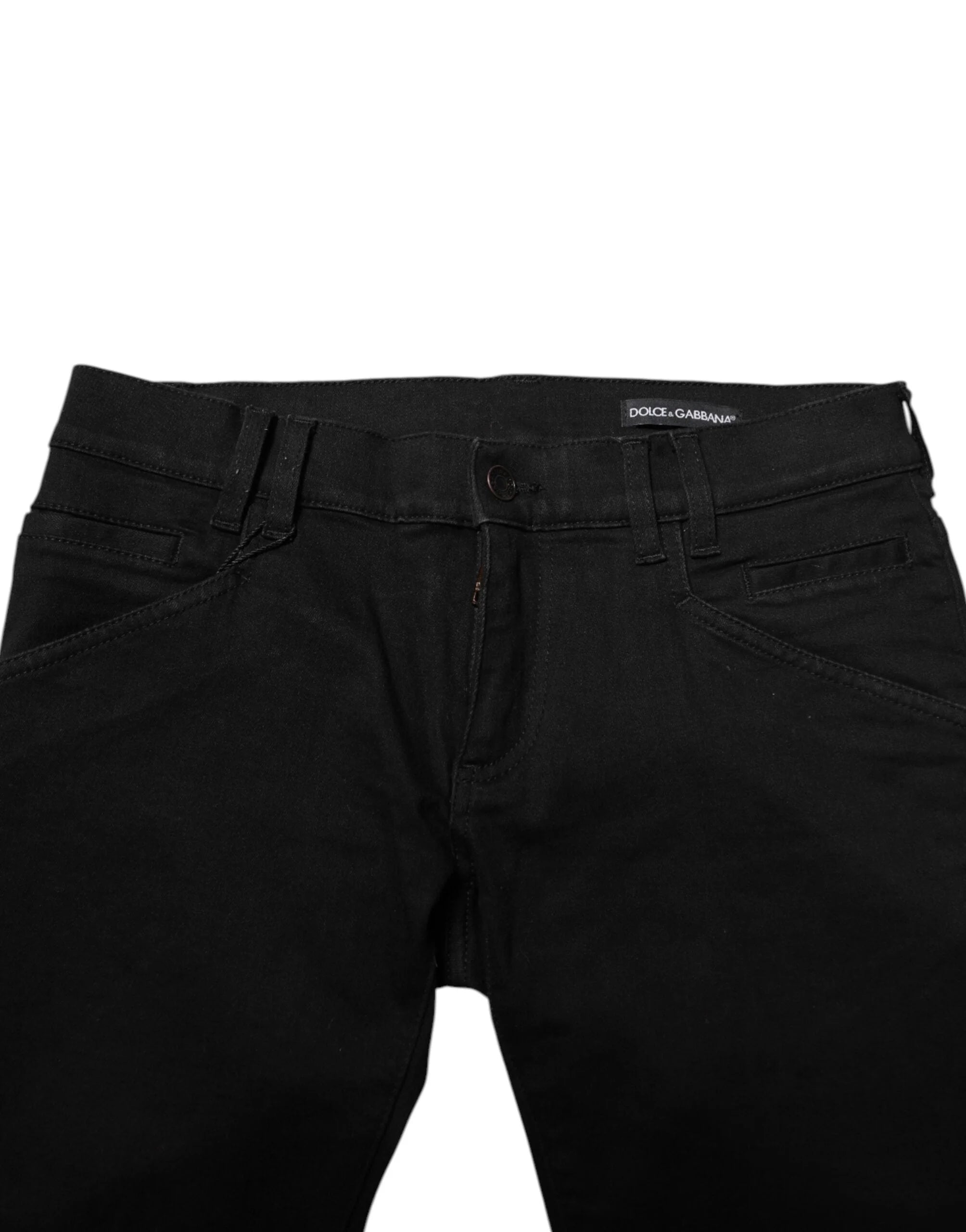 Dolce & Gabbana Black Cotton Skinny Men Denim Jeans - IT46 | S