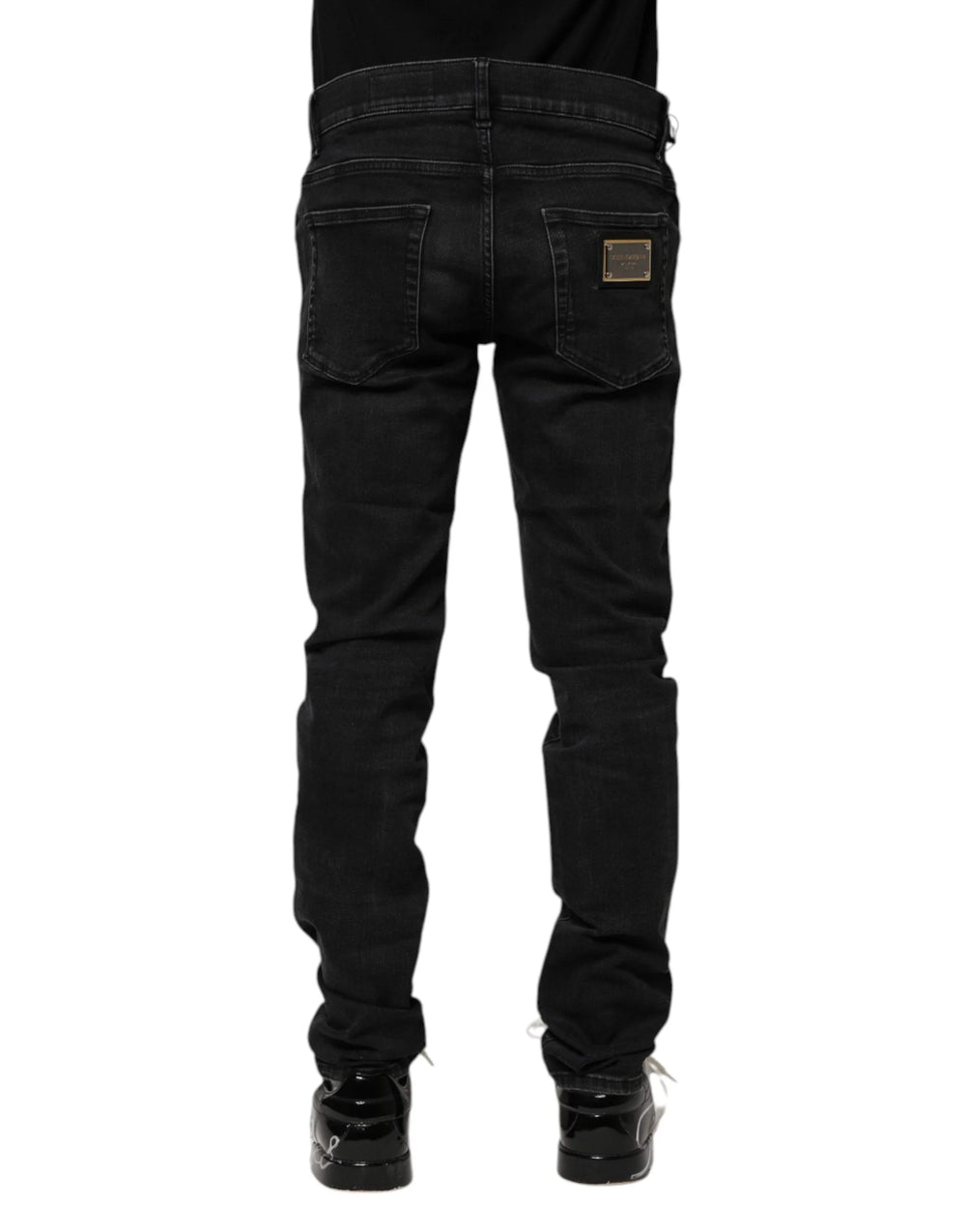 Dolce & Gabbana Black Cotton Skinny Men Denim Jeans - IT46 | S