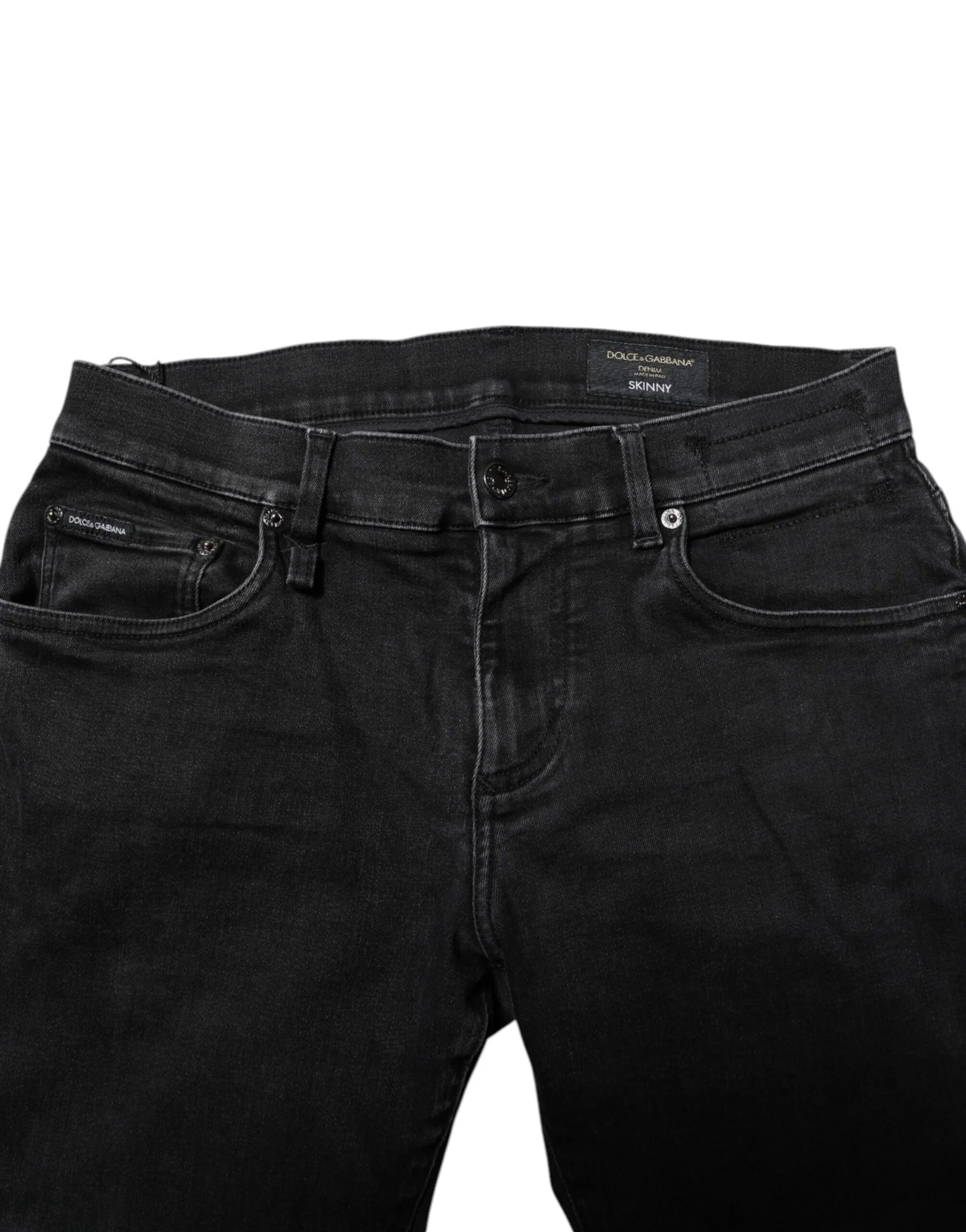 Dolce & Gabbana Black Cotton Skinny Men Denim Jeans - IT46 | S