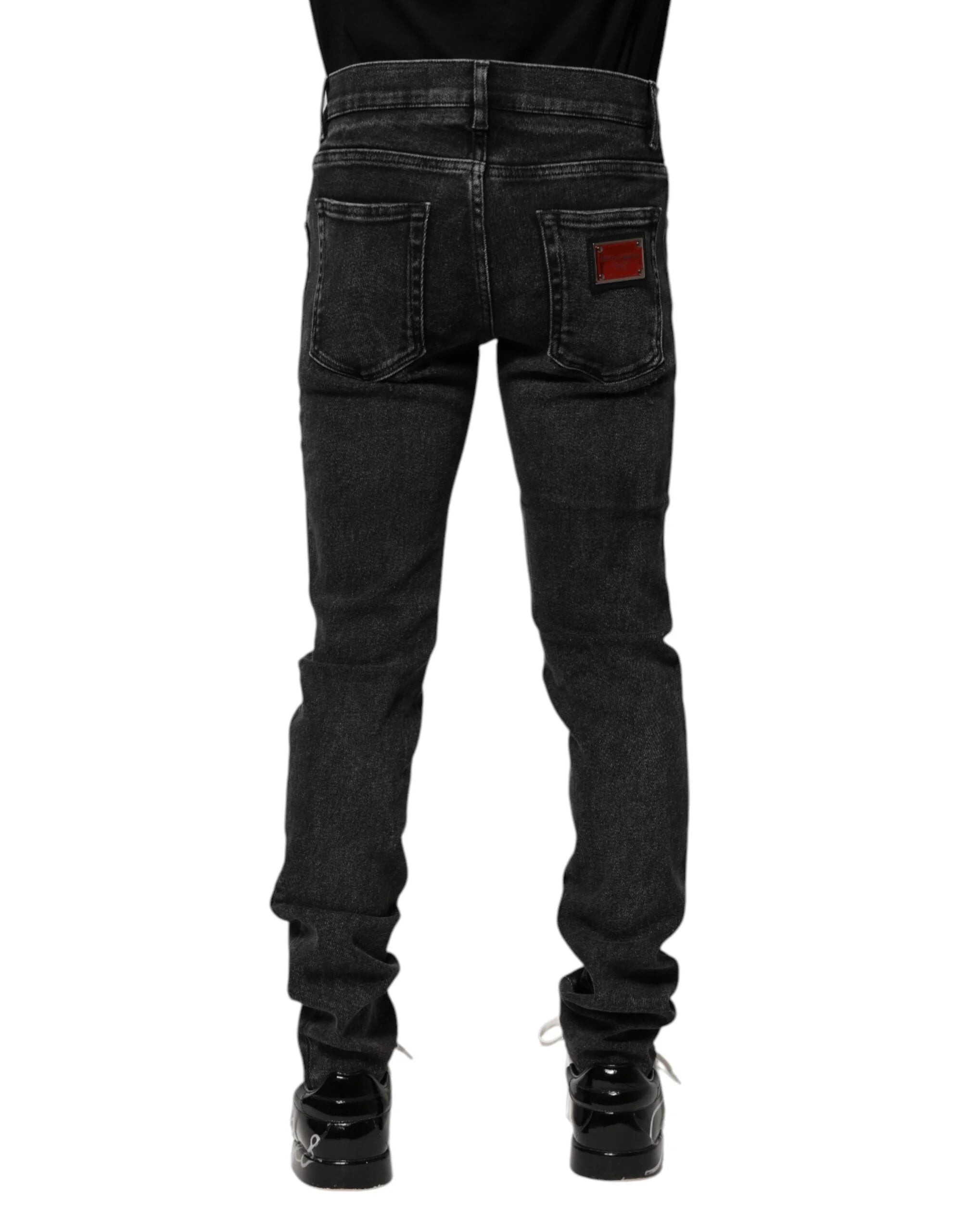 Dolce & Gabbana Black Cotton Skinny Men Denim Jeans - IT46 | S