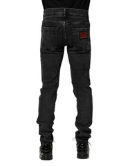 Dolce & Gabbana Black Cotton Skinny Men Denim Jeans - IT46 | S