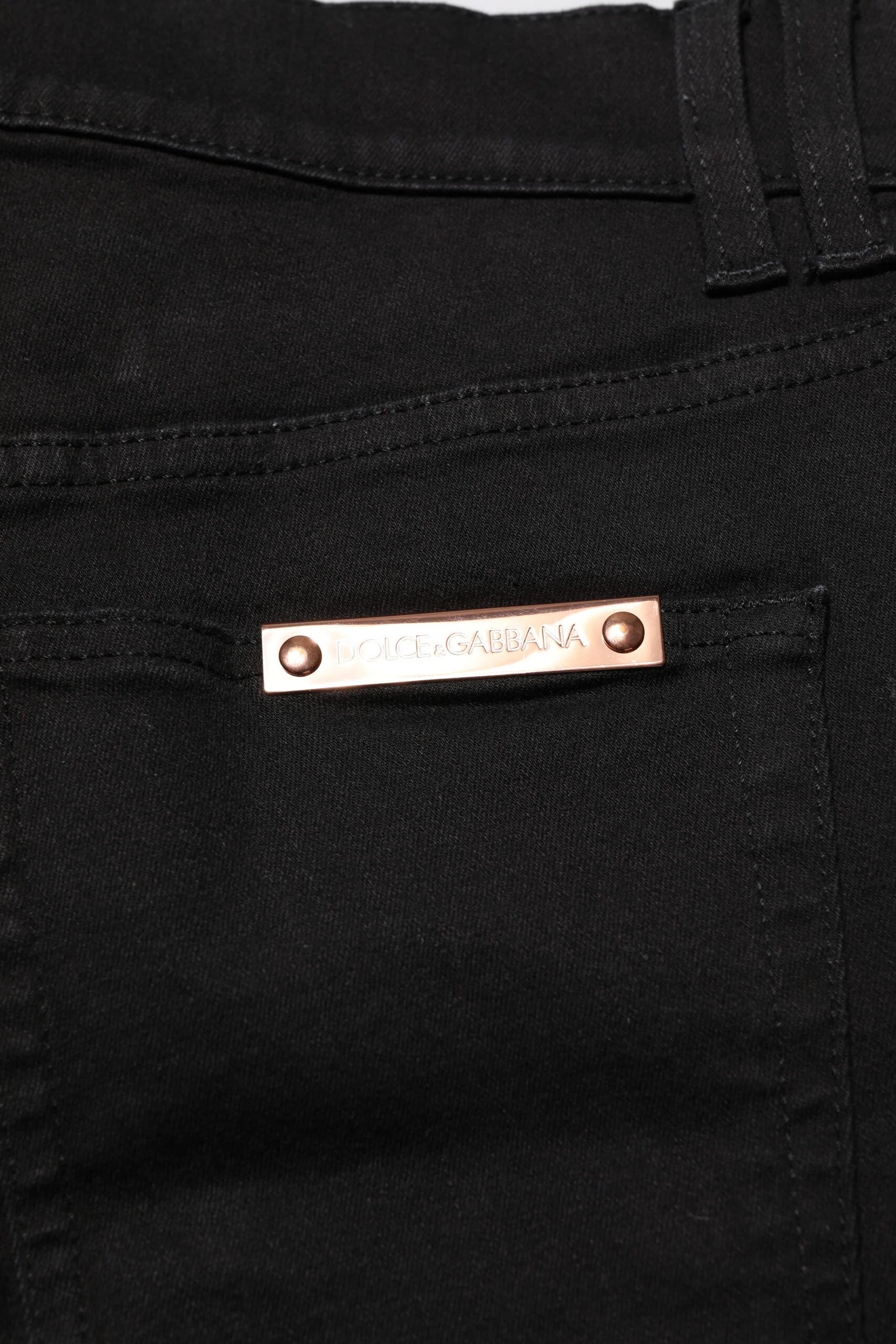 Dolce & Gabbana Black Cotton Skinny Men Denim Jeans - IT46 | S