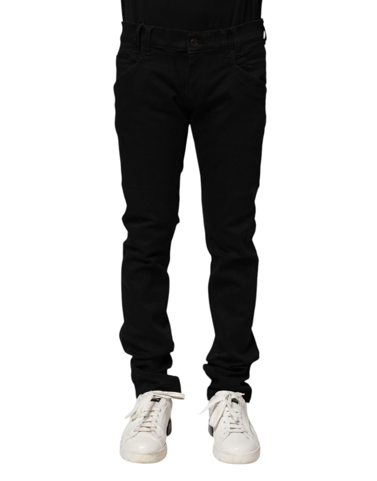Dolce & Gabbana Black Cotton Skinny Men Denim Jeans - IT46 | S