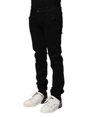 Dolce & Gabbana Black Cotton Skinny Men Denim Jeans - IT46 | S