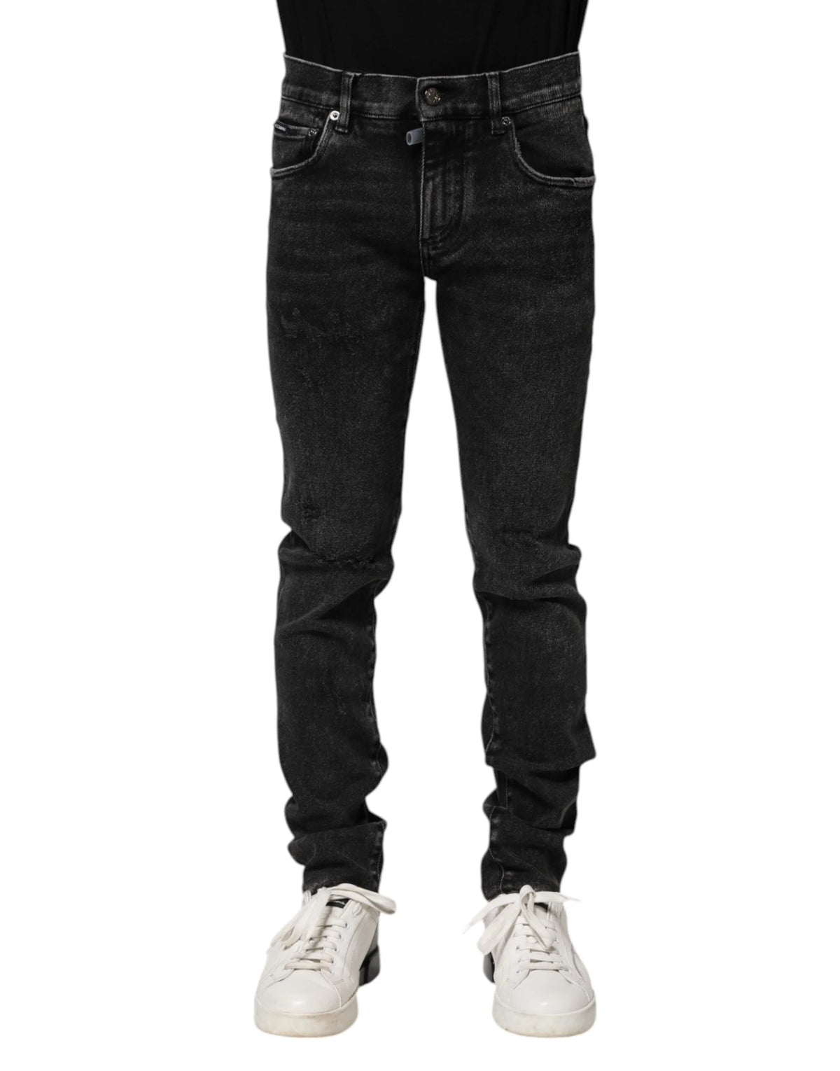 Dolce & Gabbana Black Cotton Skinny Men Denim Jeans - IT46 | S