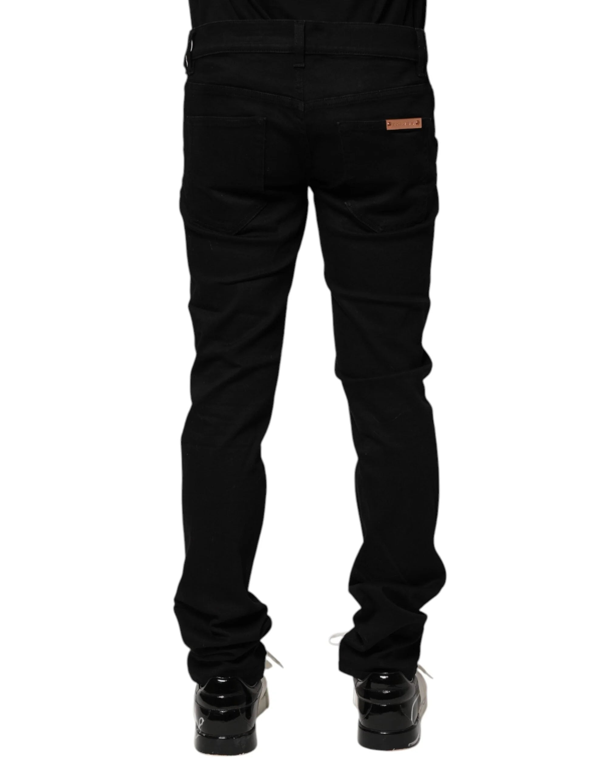 Dolce & Gabbana Black Cotton Skinny Men Denim Jeans - IT46 | S