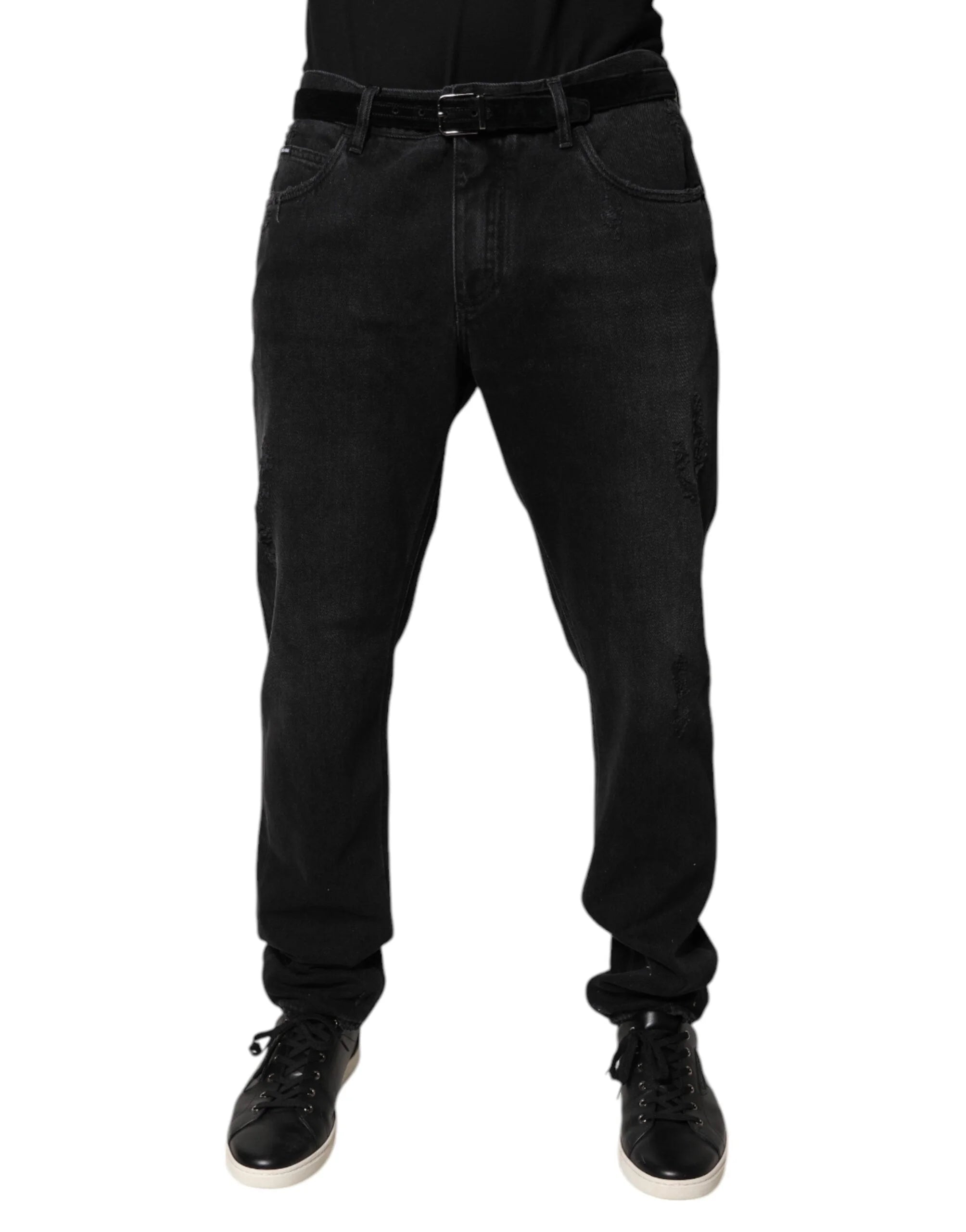 Dolce & Gabbana Black Cotton Skinny Men Denim Jeans - IT52 | XL - Jeans