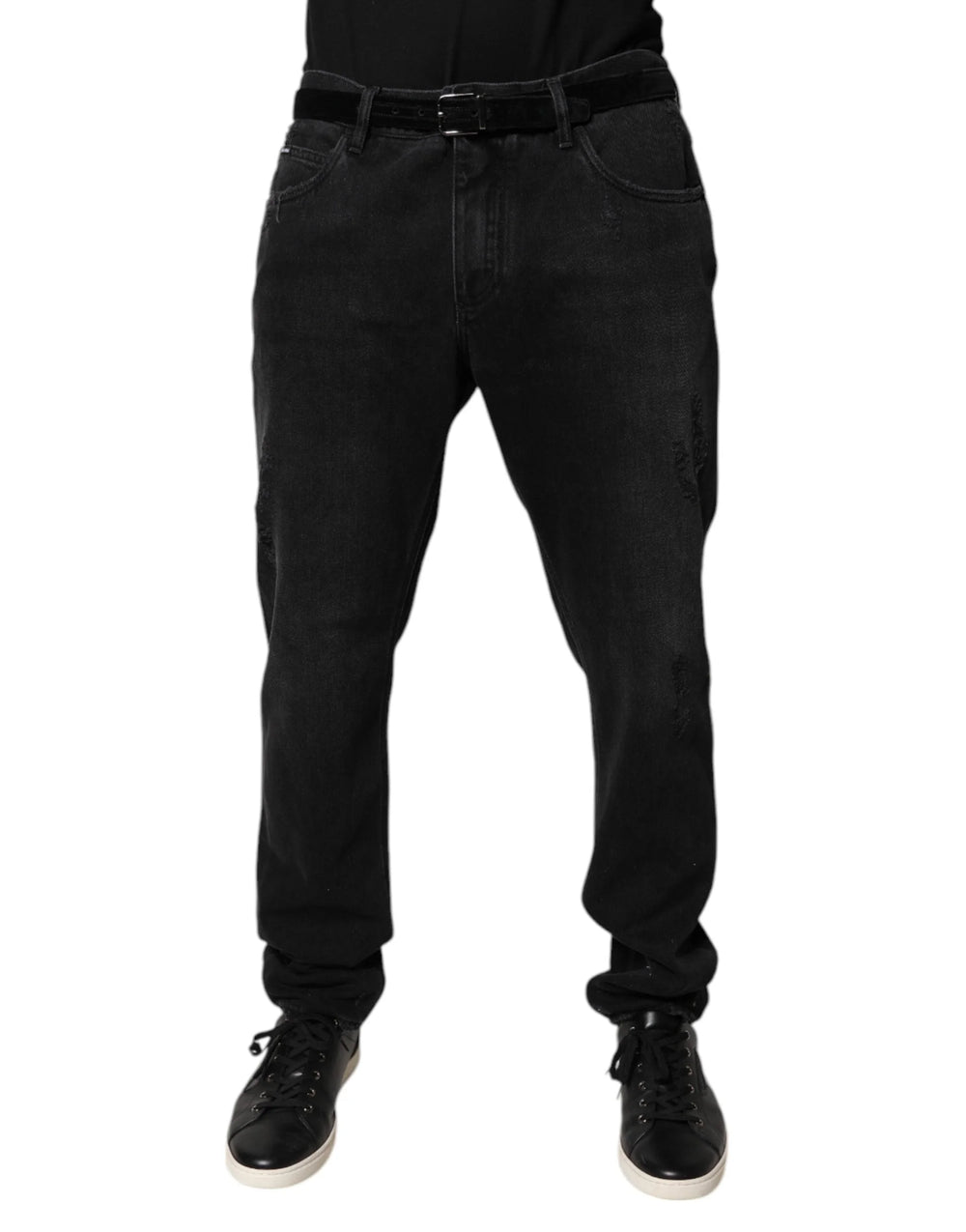 Dolce & Gabbana Black Cotton Skinny Men Denim Jeans - IT52 | XL - Jeans
