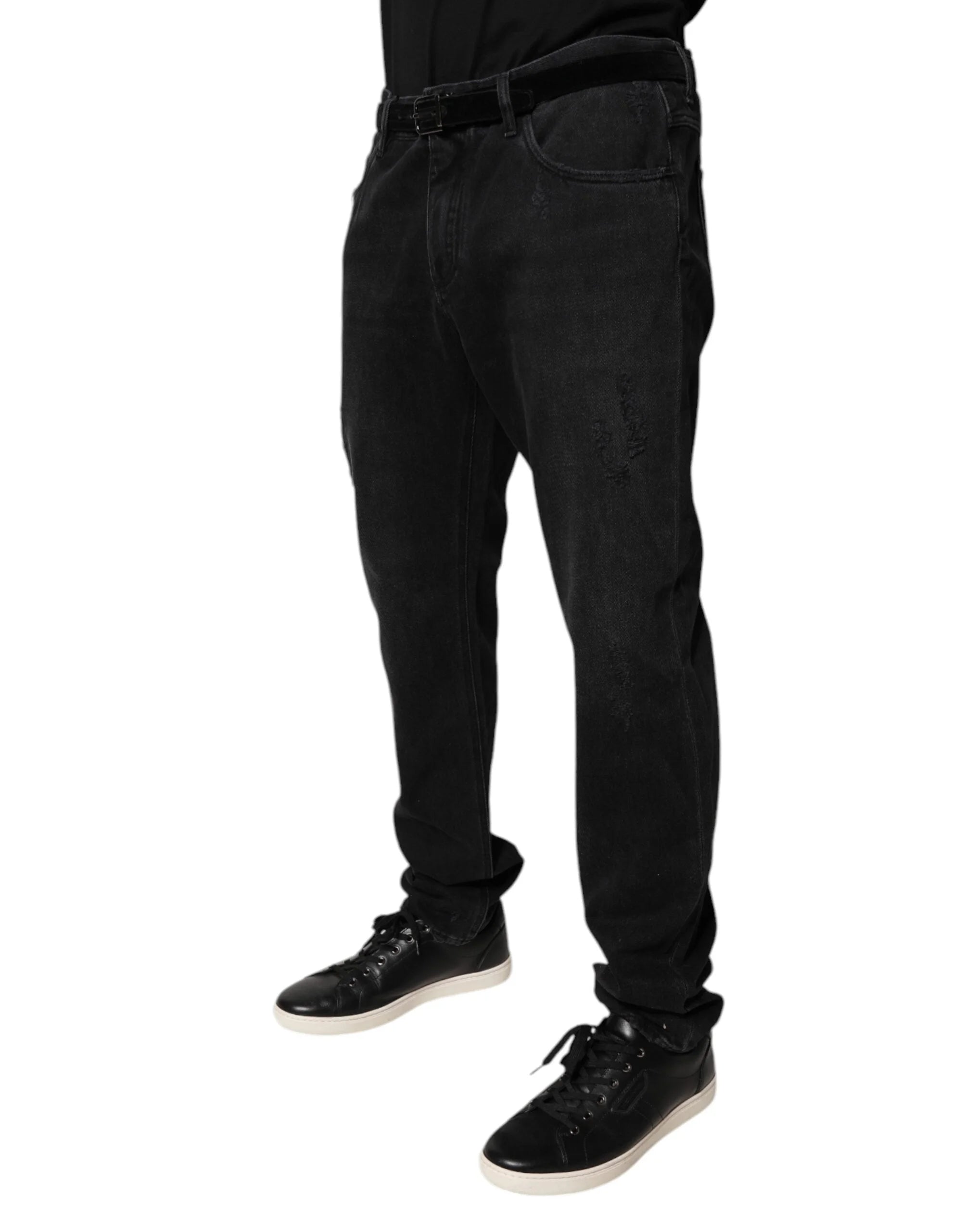 Dolce & Gabbana Black Cotton Skinny Men Denim Jeans - IT52 | XL - Jeans