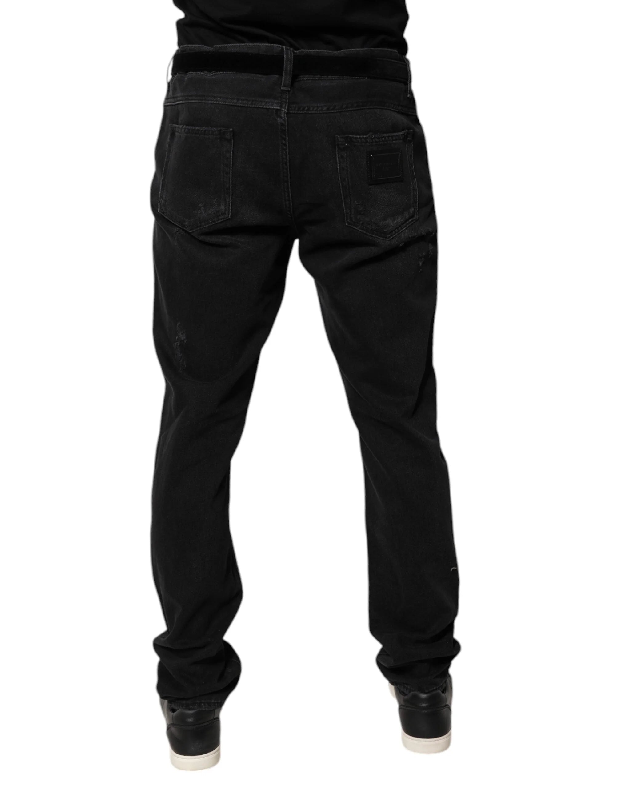 Dolce & Gabbana Black Cotton Skinny Men Denim Jeans - IT52 | XL - Jeans