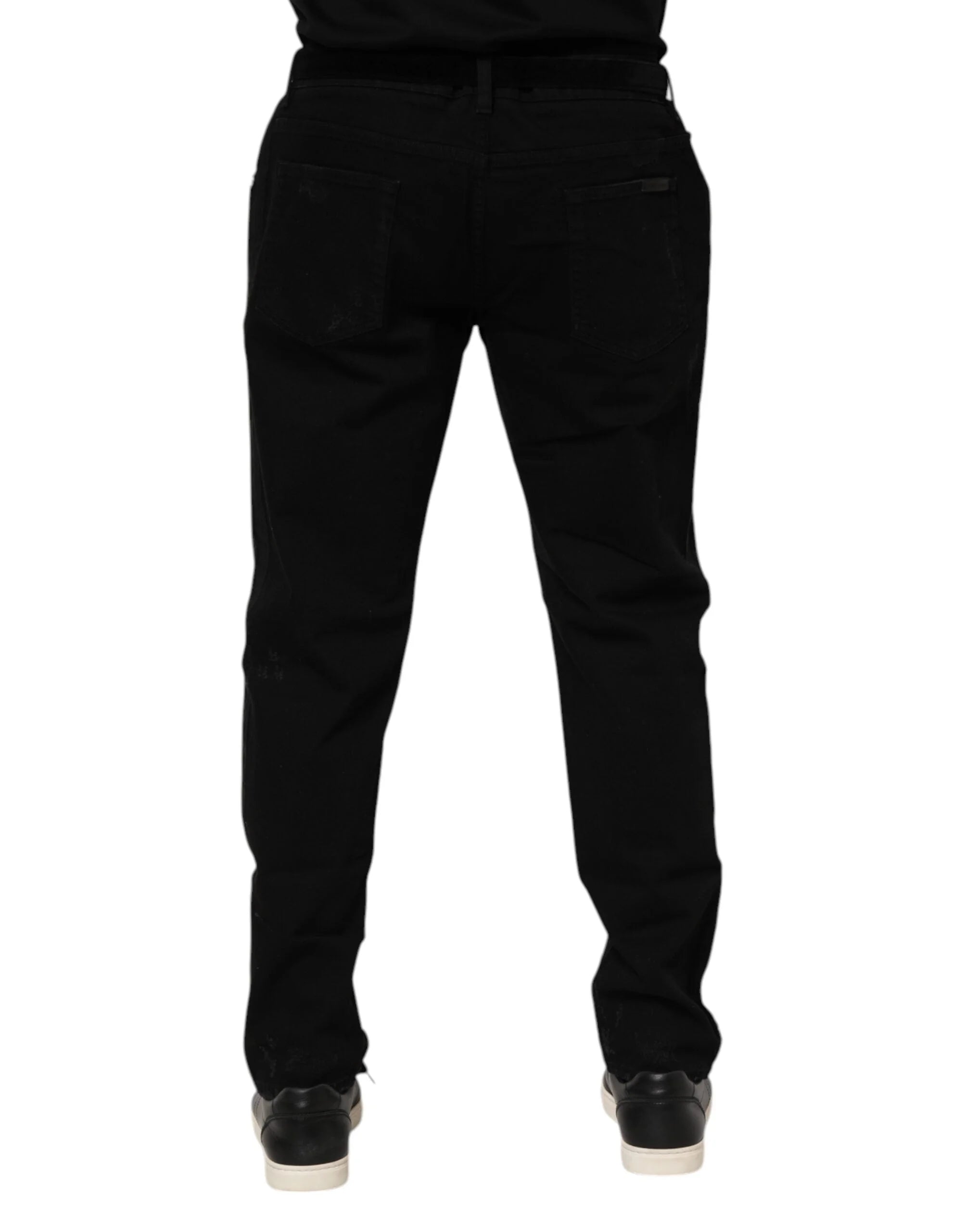 Dolce & Gabbana Black Cotton Skinny Men Denim Jeans - IT58 | XXL
