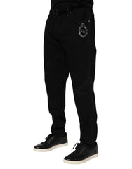 Dolce & Gabbana Black Cotton Skinny Men Denim Jeans - IT58 | XXL