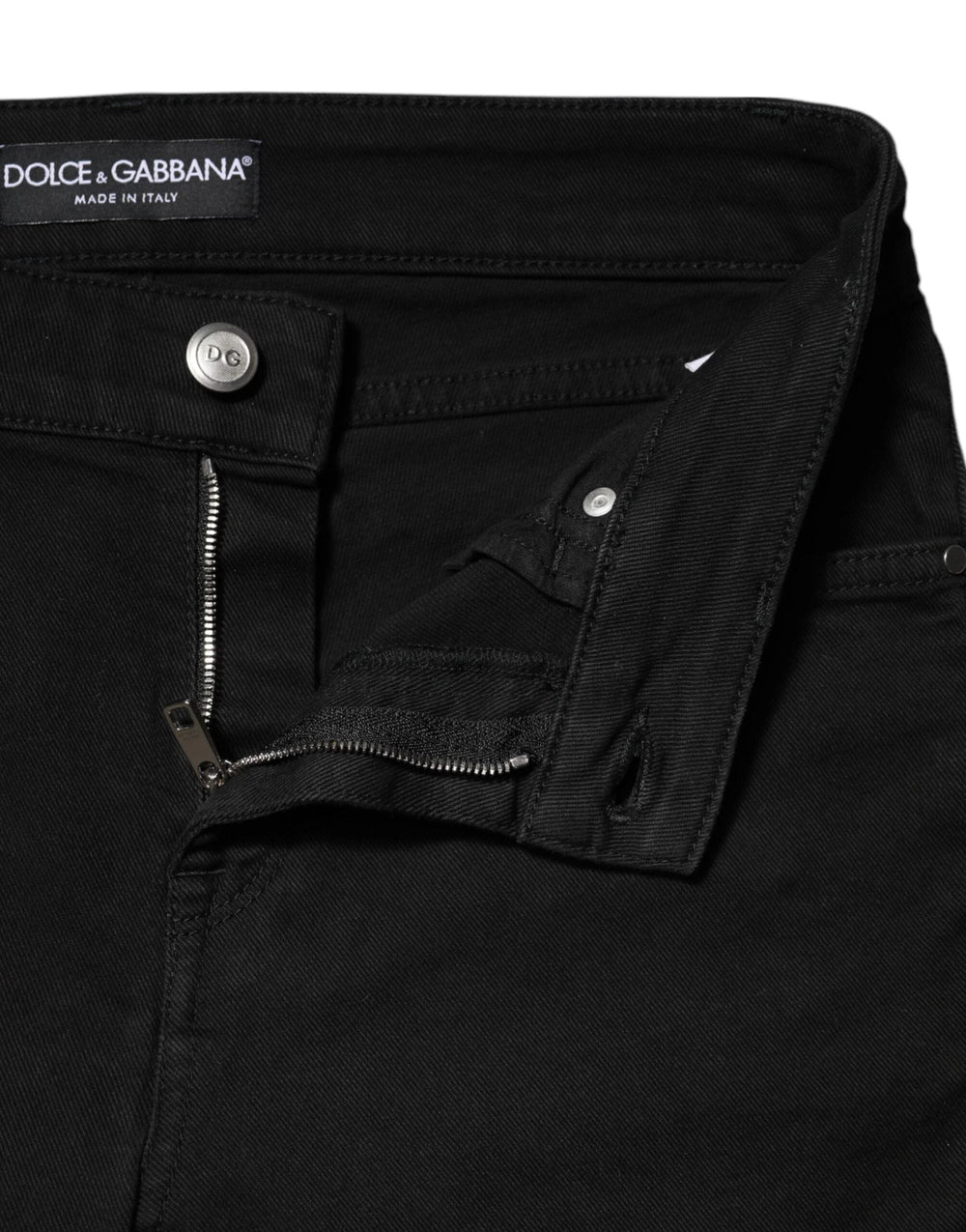 Dolce & Gabbana Black Cotton Skinny Mid Waist Denim Jeans - Jeans