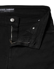 Dolce & Gabbana Black Cotton Skinny Mid Waist Denim Jeans - Jeans