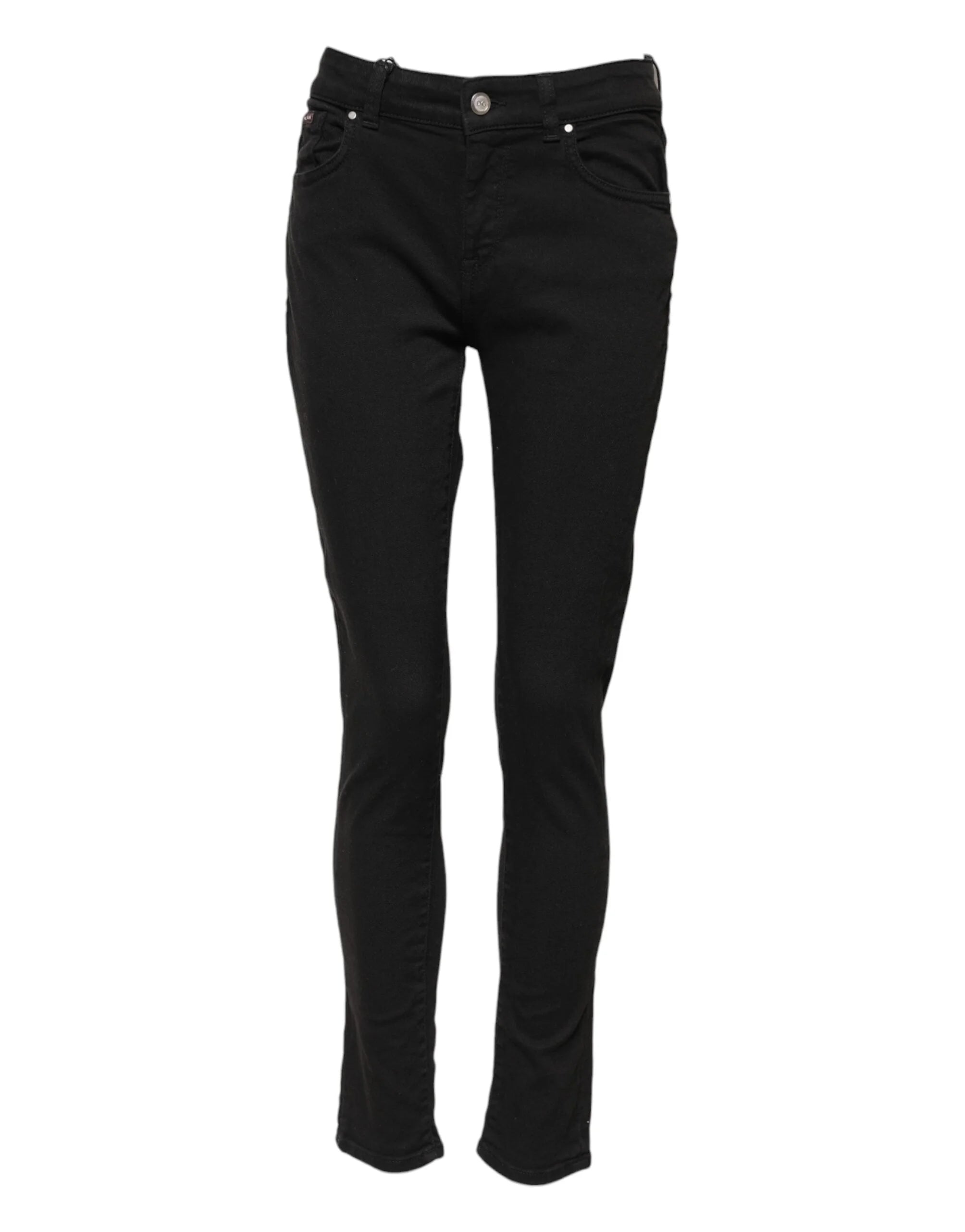 Dolce & Gabbana Black Cotton Skinny Mid Waist Denim Jeans - Jeans