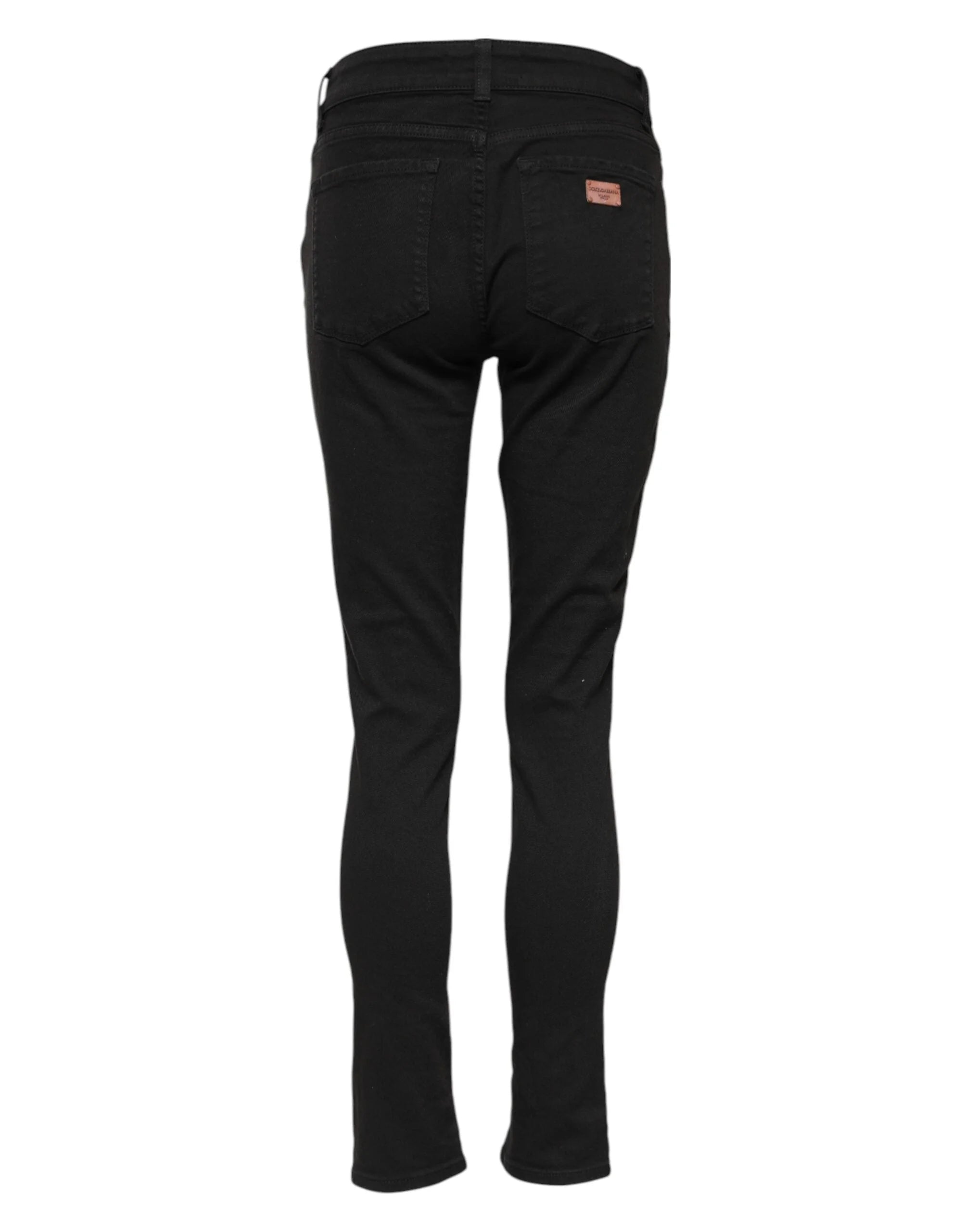 Dolce & Gabbana Black Cotton Skinny Mid Waist Denim Jeans - Jeans