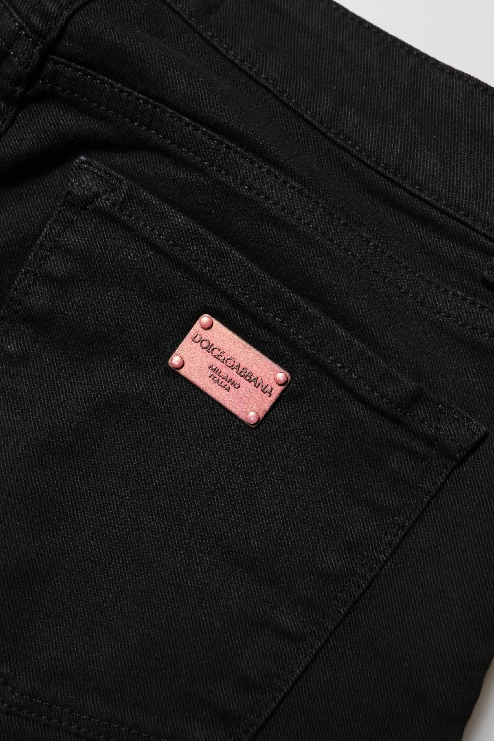 Dolce & Gabbana Black Cotton Skinny Mid Waist Denim Jeans - IT36|XXS - Jeans