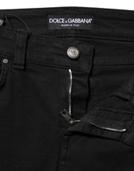 Dolce & Gabbana Black Cotton Skinny Mid Waist Denim Jeans - IT36|XXS - Jeans