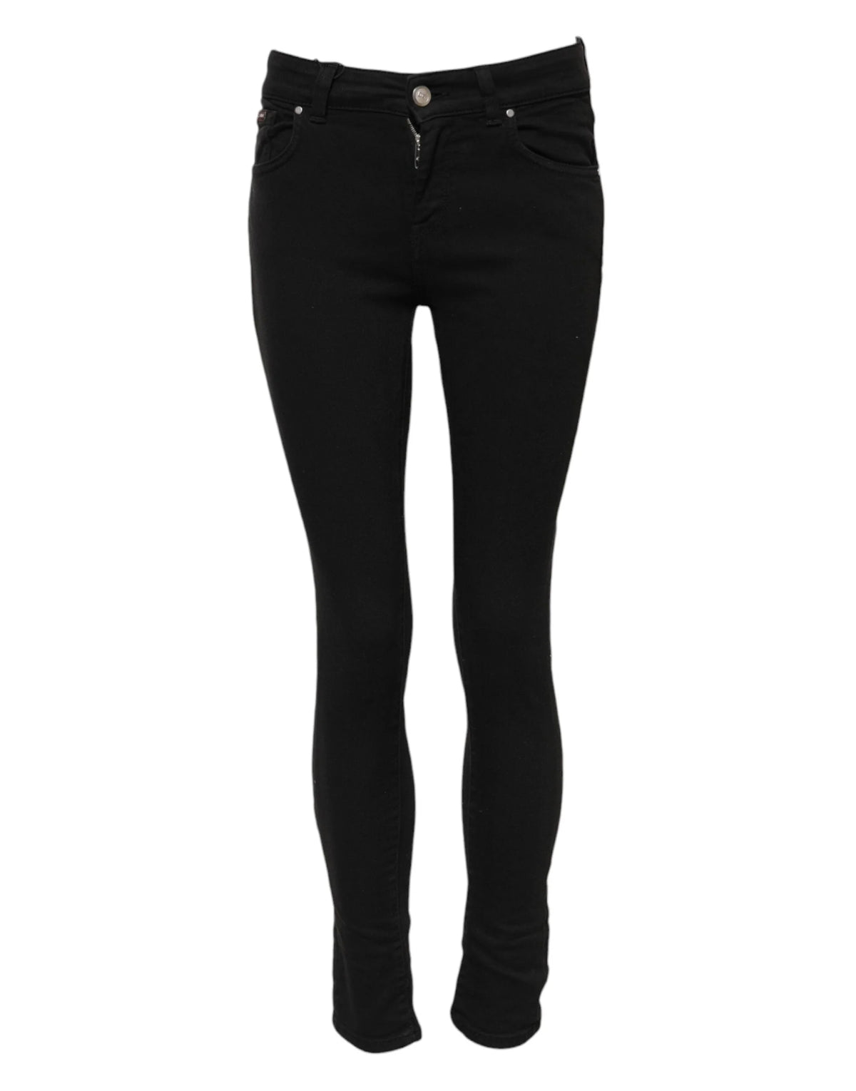 Dolce & Gabbana Black Cotton Skinny Mid Waist Denim Jeans - IT36|XXS - Jeans