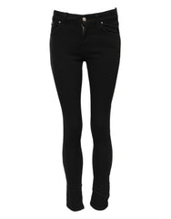 Dolce & Gabbana Black Cotton Skinny Mid Waist Denim Jeans - IT36|XXS - Jeans
