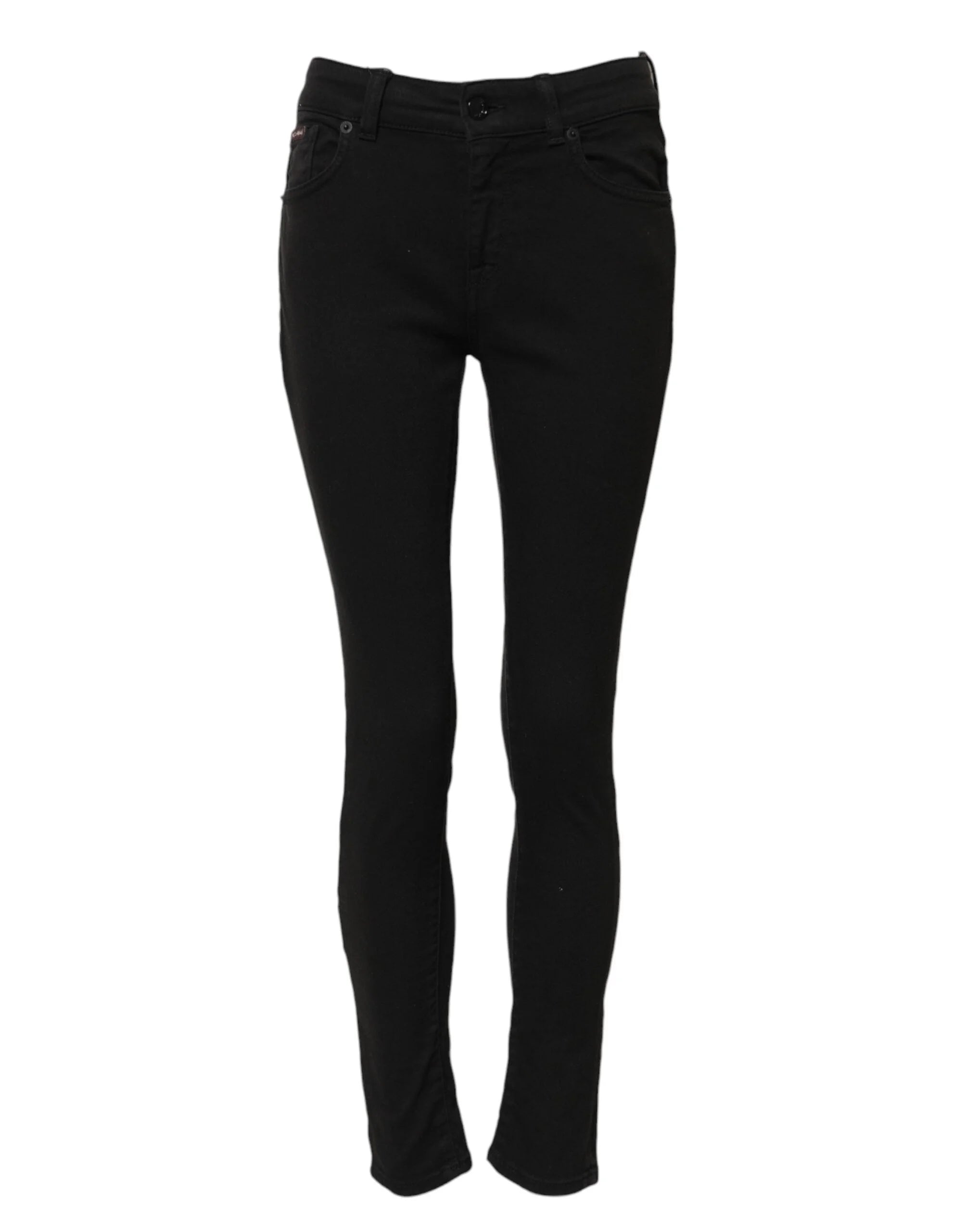 Dolce & Gabbana Black Cotton Skinny Mid Waist Denim Jeans - IT38 | XS