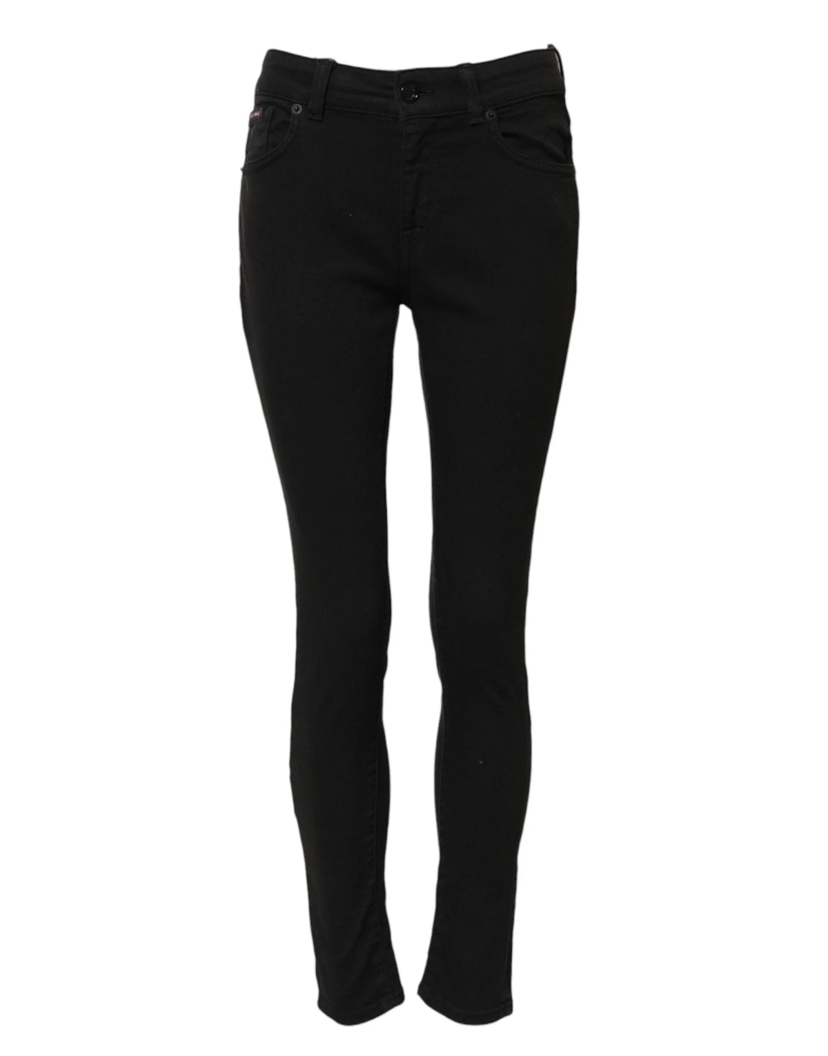 Dolce & Gabbana Black Cotton Skinny Mid Waist Denim Jeans - IT38 | XS