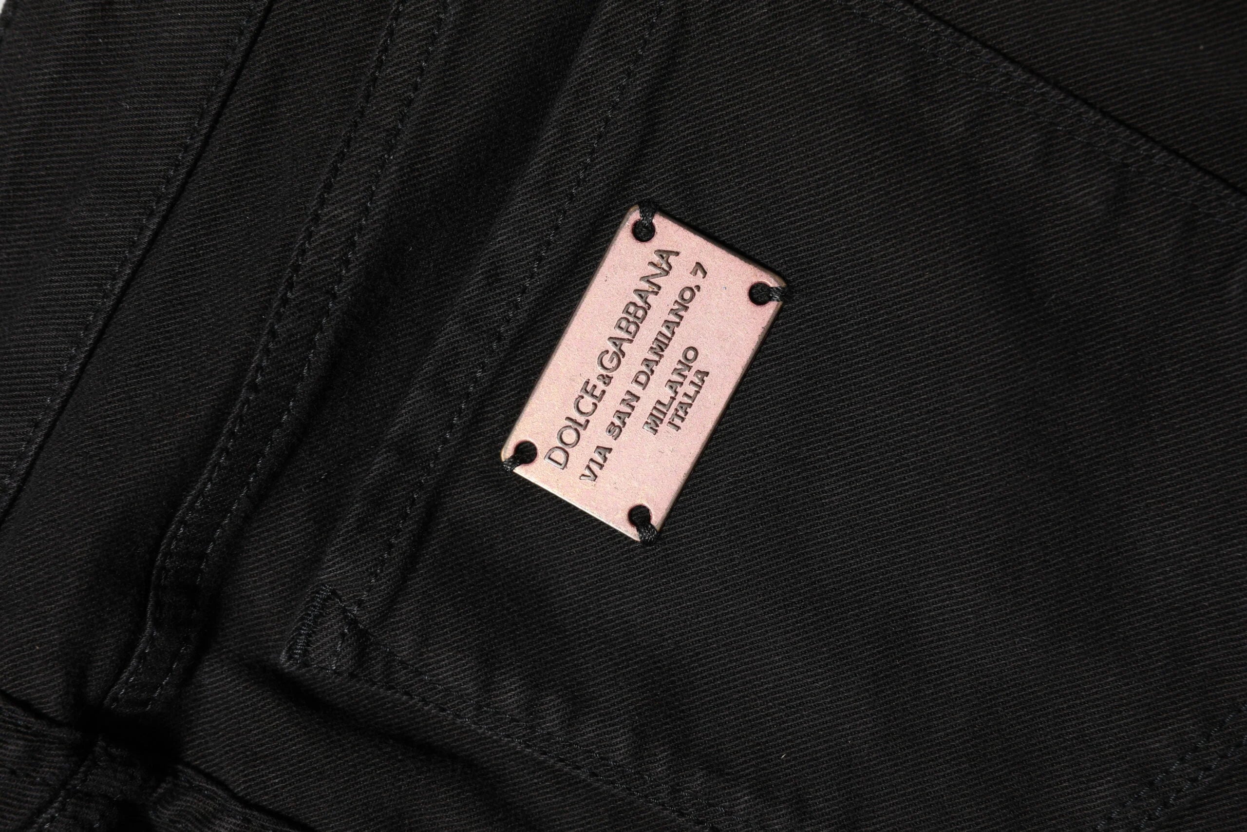 Dolce & Gabbana Black Cotton Skinny Mid Waist Denim Jeans - IT38 | XS