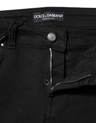 Dolce & Gabbana Black Cotton Skinny Mid Waist Denim Jeans - IT38 | XS - Jeans