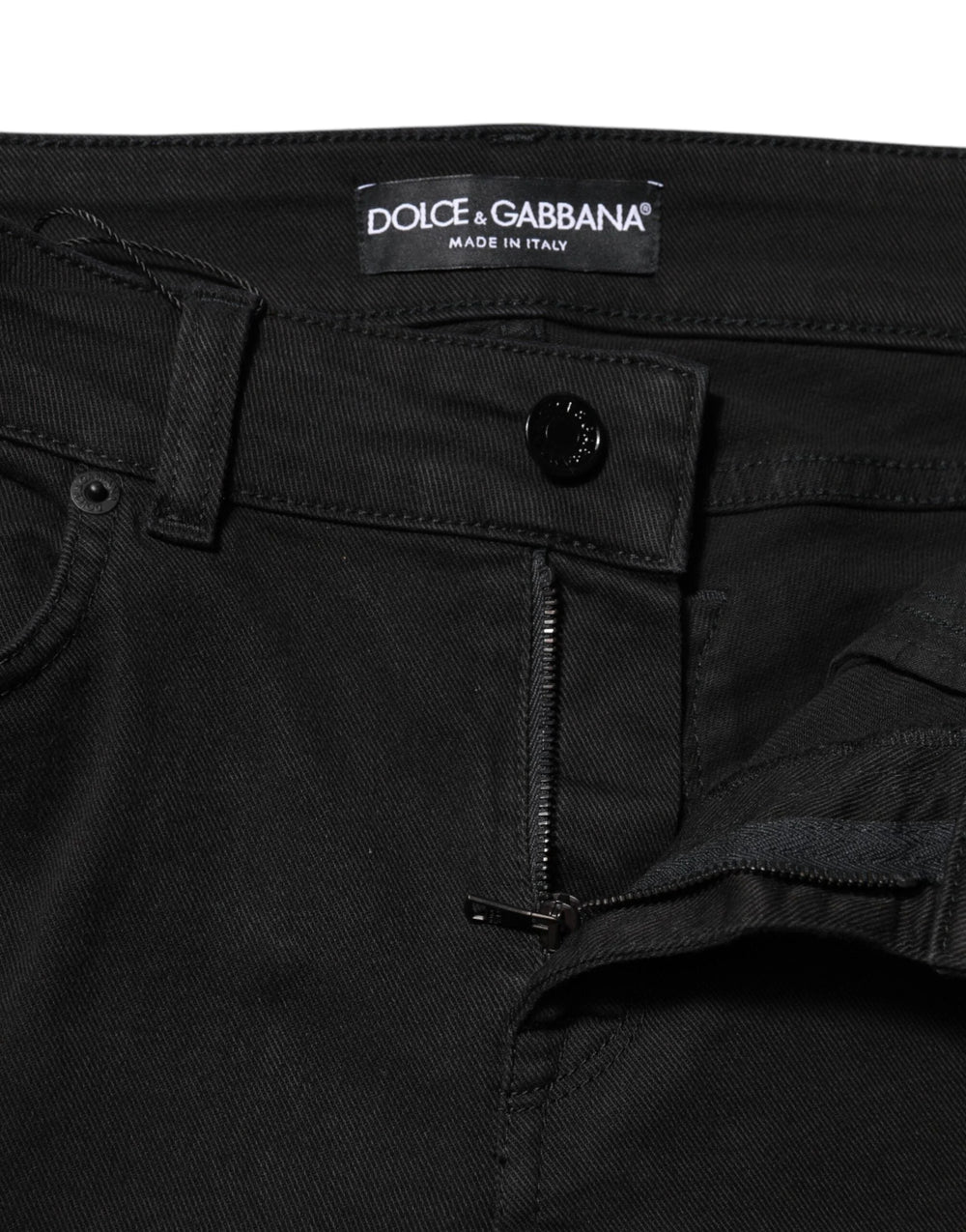 Dolce & Gabbana Black Cotton Skinny Mid Waist Denim Jeans - IT38 | XS - Jeans