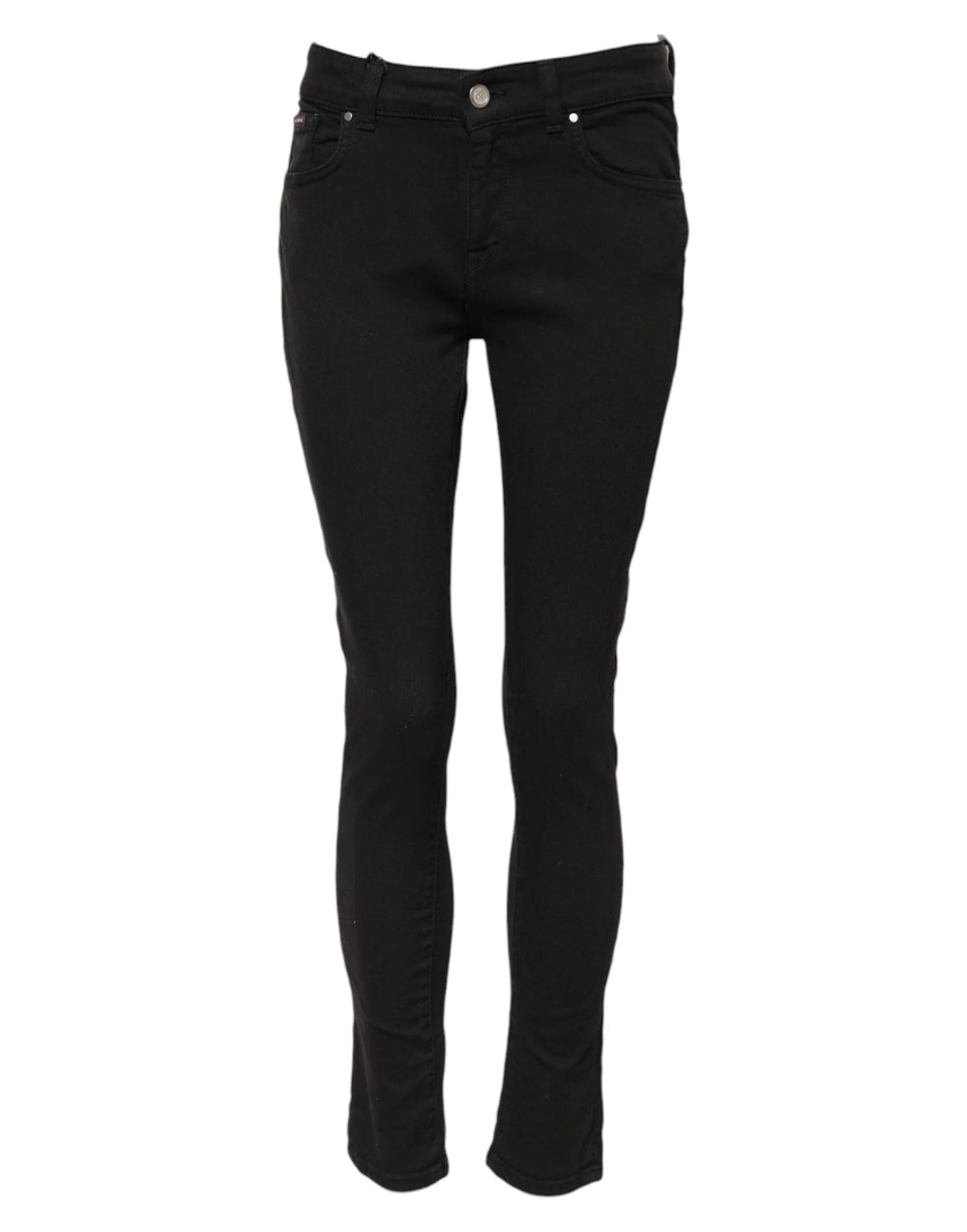 Dolce & Gabbana Black Cotton Skinny Mid Waist Denim Jeans - IT38 | XS - Jeans