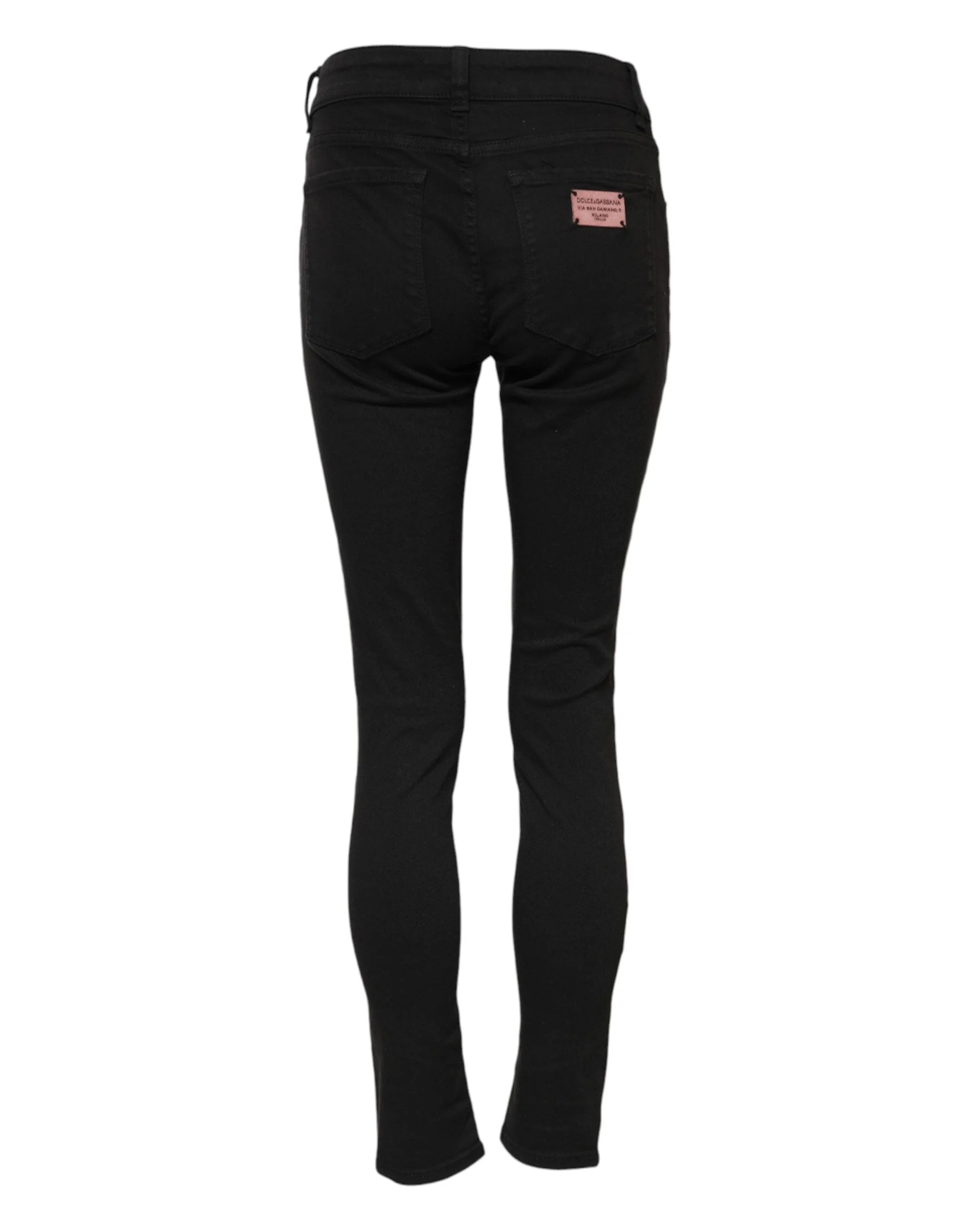 Dolce & Gabbana Black Cotton Skinny Mid Waist Denim Jeans - IT38 | XS - Jeans