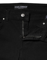 Dolce & Gabbana Black Cotton Skinny Mid Waist Denim Jeans - IT38 | XS - Jeans