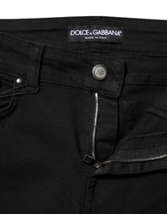 Dolce & Gabbana Black Cotton Skinny Mid Waist Denim Jeans - IT38 | XS