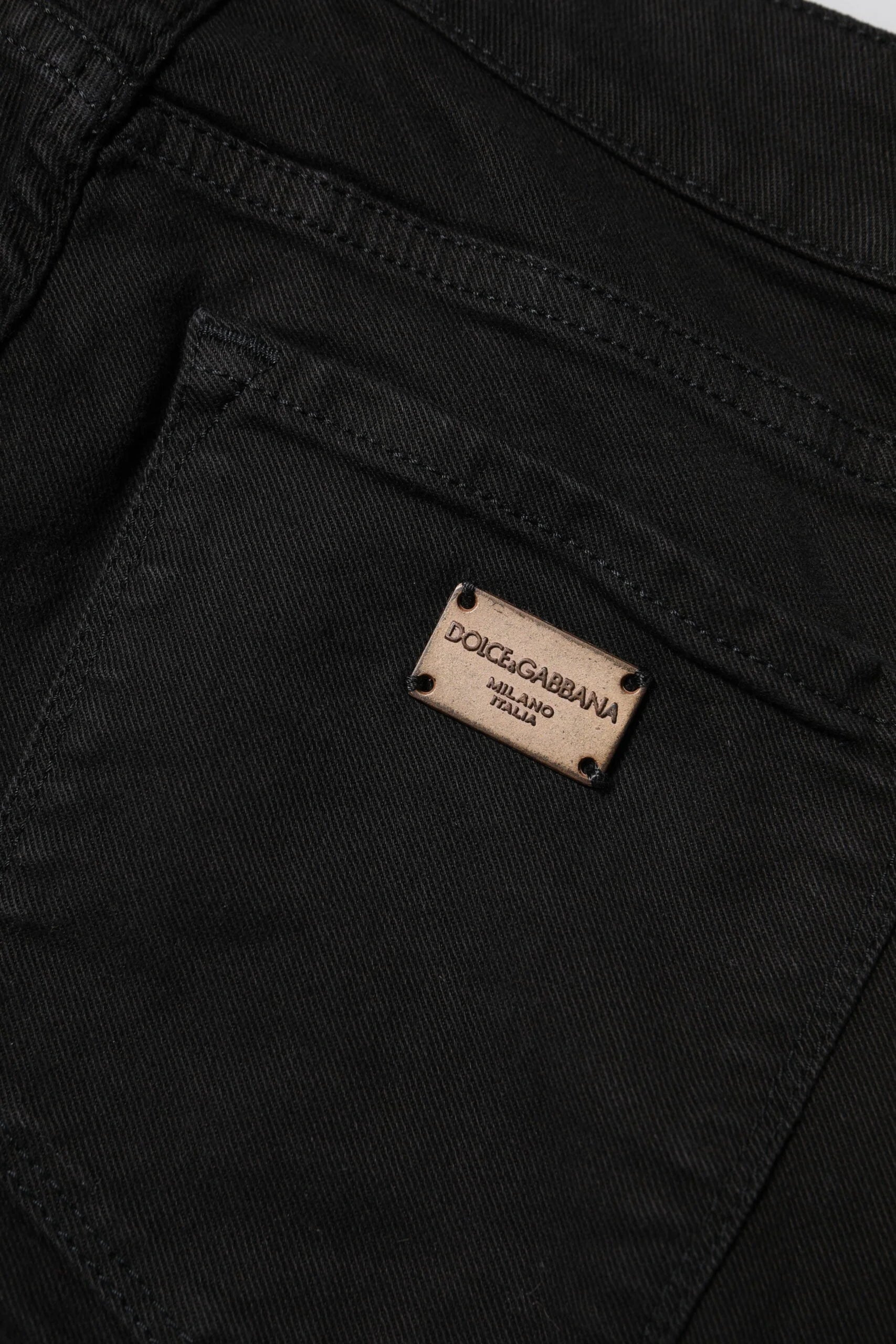 Dolce & Gabbana Black Cotton Skinny Mid Waist Denim Jeans - IT38 | XS