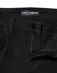 Dolce & Gabbana Black Cotton Skinny Mid Waist Denim Jeans - IT38 | XS