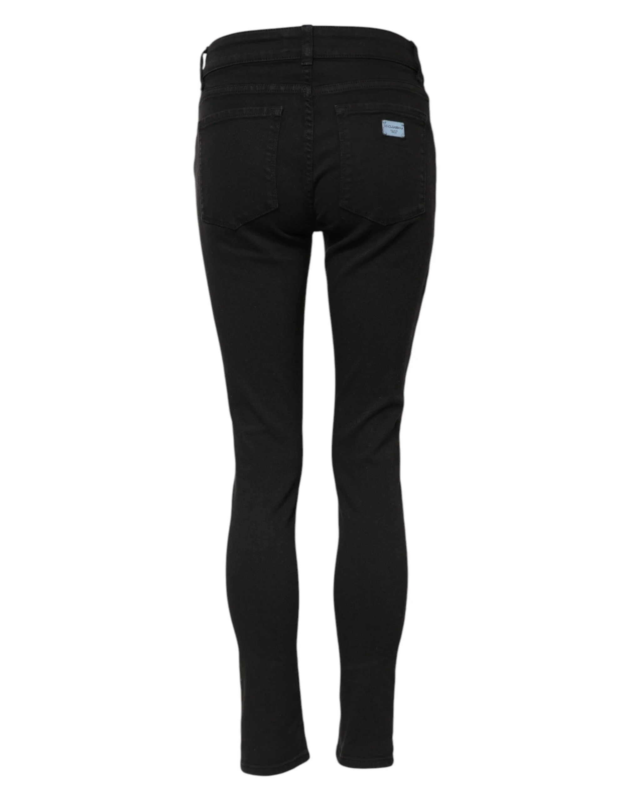 Dolce & Gabbana Black Cotton Skinny Mid Waist Denim Jeans - IT38 | XS - Jeans