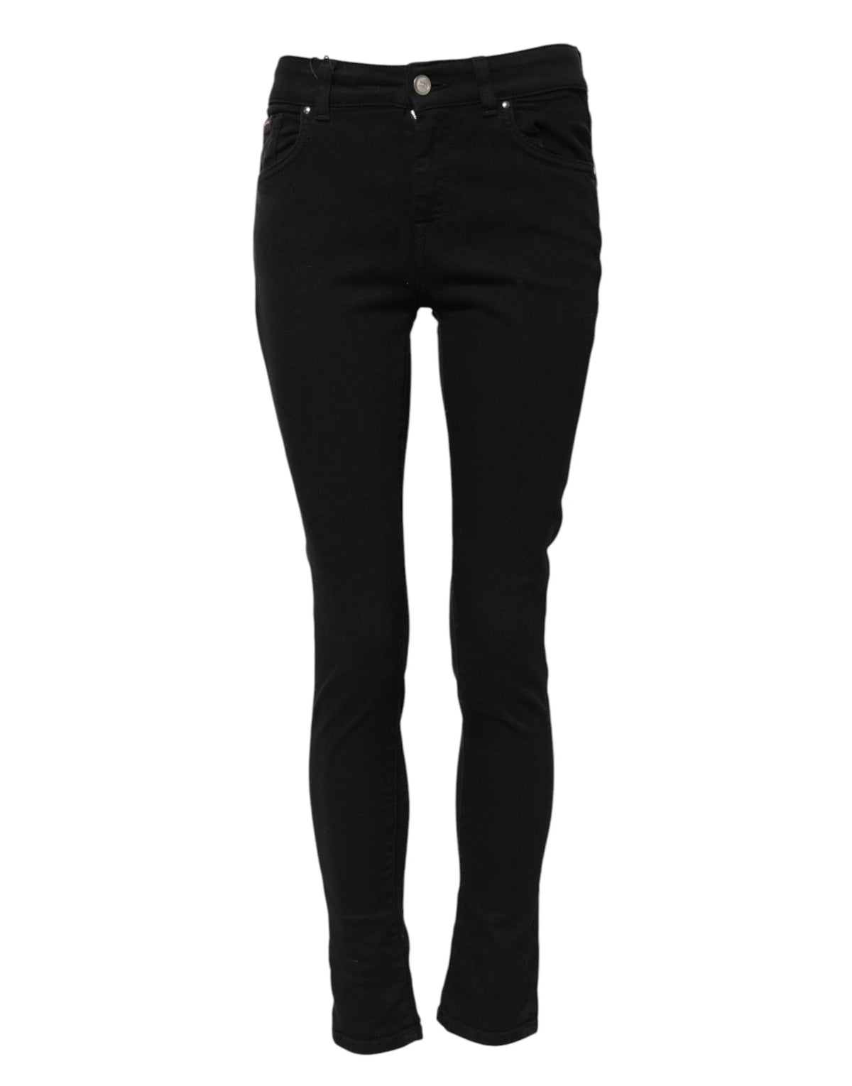 Dolce & Gabbana Black Cotton Skinny Mid Waist Denim Jeans - IT38 | XS