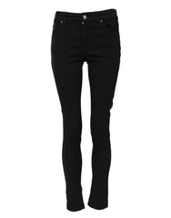 Dolce & Gabbana Black Cotton Skinny Mid Waist Denim Jeans - IT38 | XS