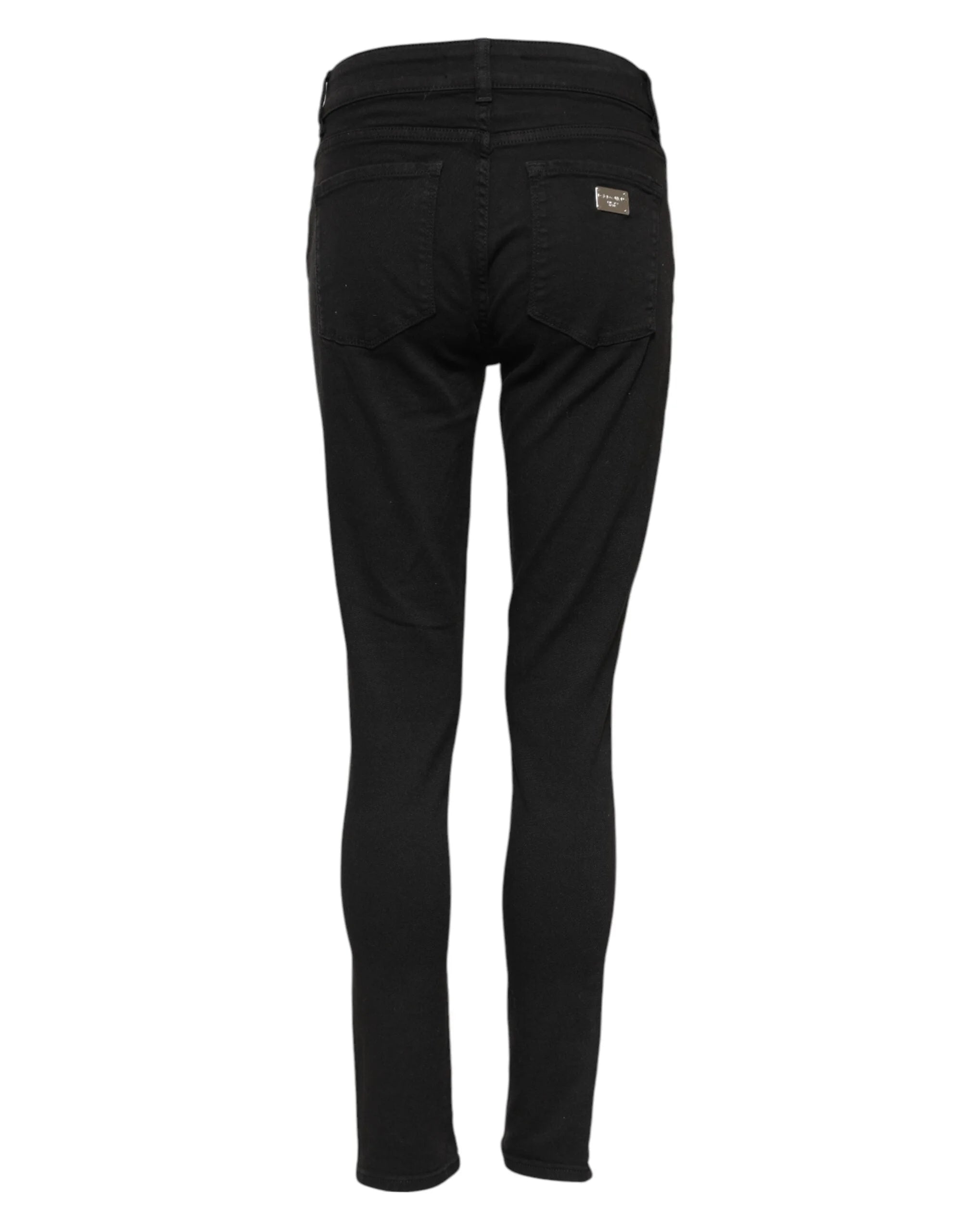 Dolce & Gabbana Black Cotton Skinny Mid Waist Denim Jeans - IT40|S