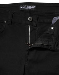 Dolce & Gabbana Black Cotton Skinny Mid Waist Denim Jeans - IT40|S