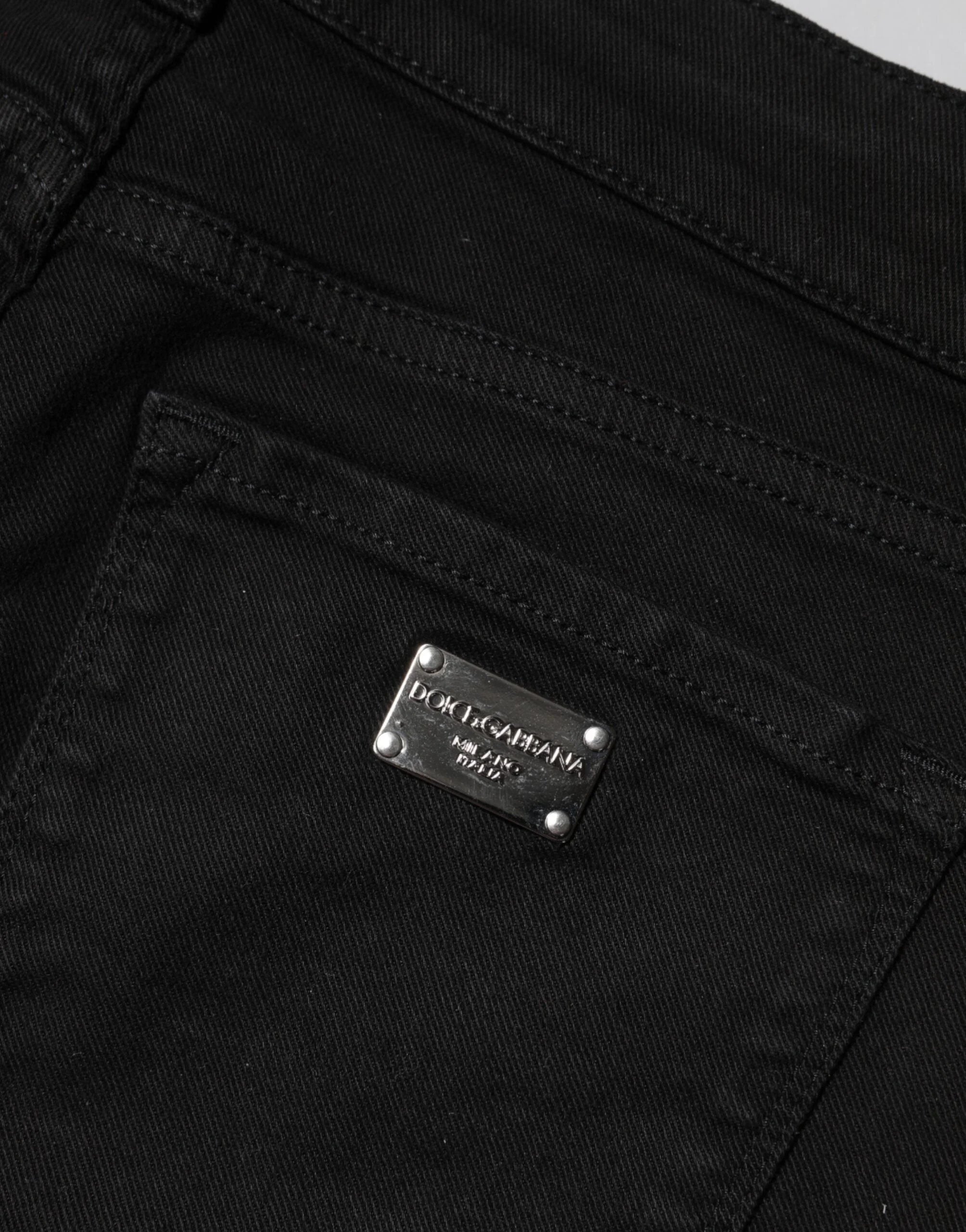 Dolce & Gabbana Black Cotton Skinny Mid Waist Denim Jeans - IT40|S