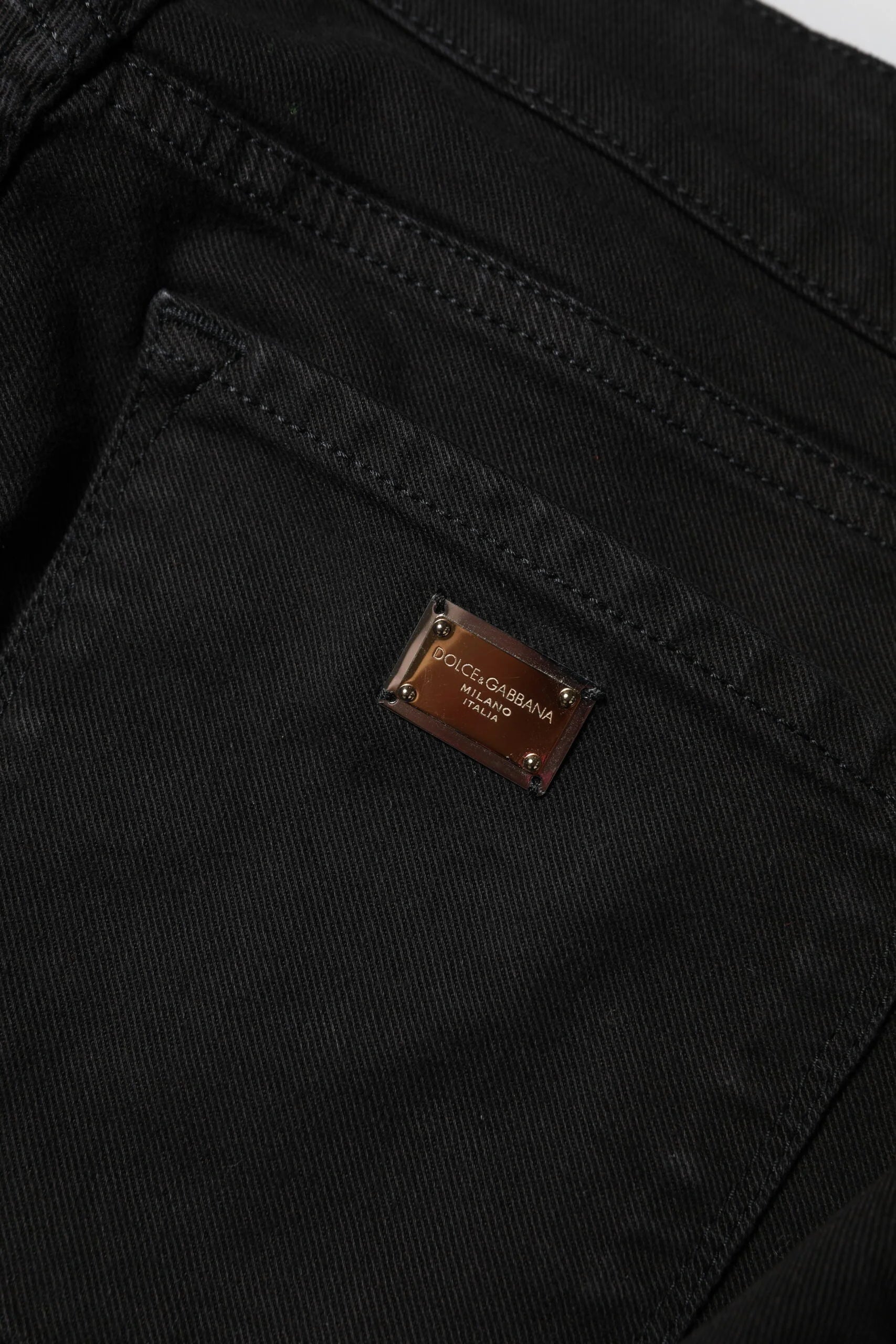 Dolce & Gabbana Black Cotton Skinny Mid Waist Denim Jeans - IT40|S