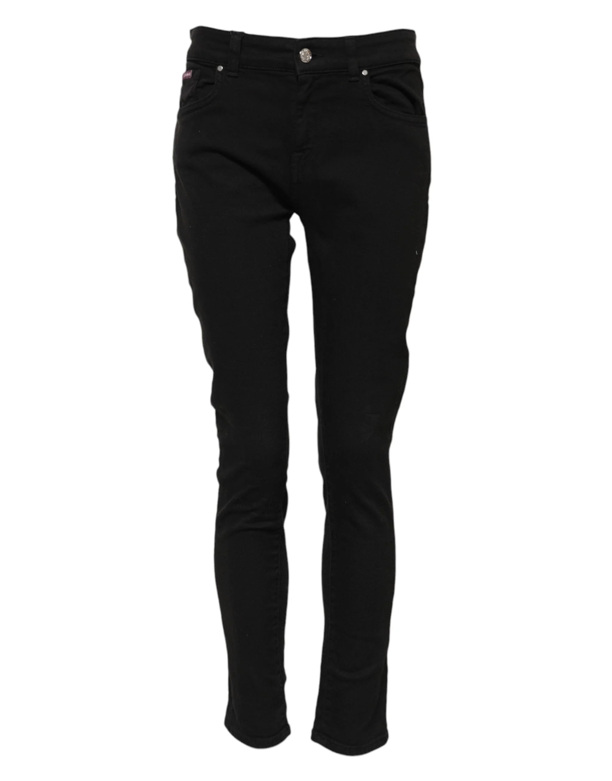 Dolce & Gabbana Black Cotton Skinny Mid Waist Denim Jeans - IT40|S