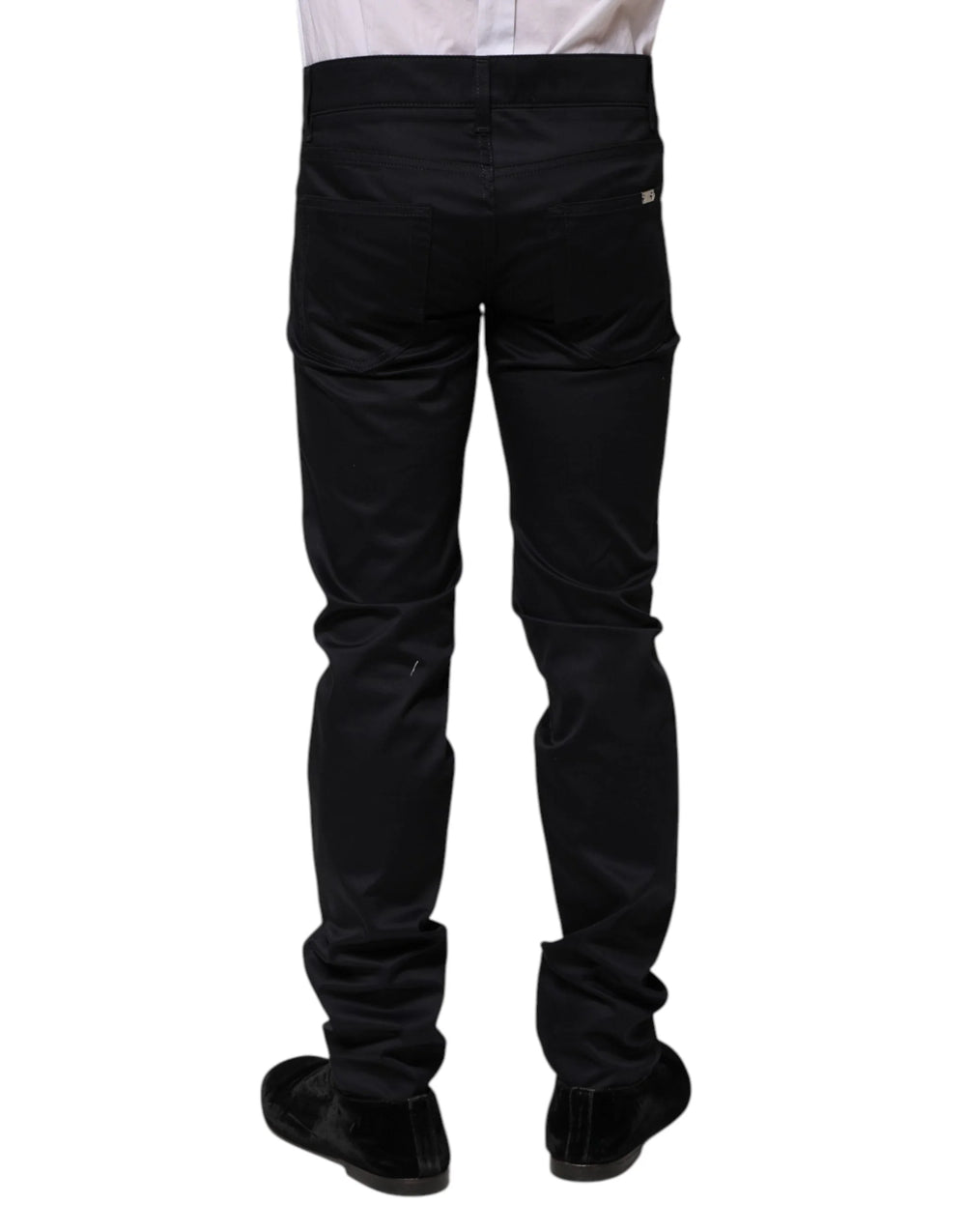Dolce & Gabbana Black Cotton Skinny Mid Waist Pants - IT44 | XS - Trousers