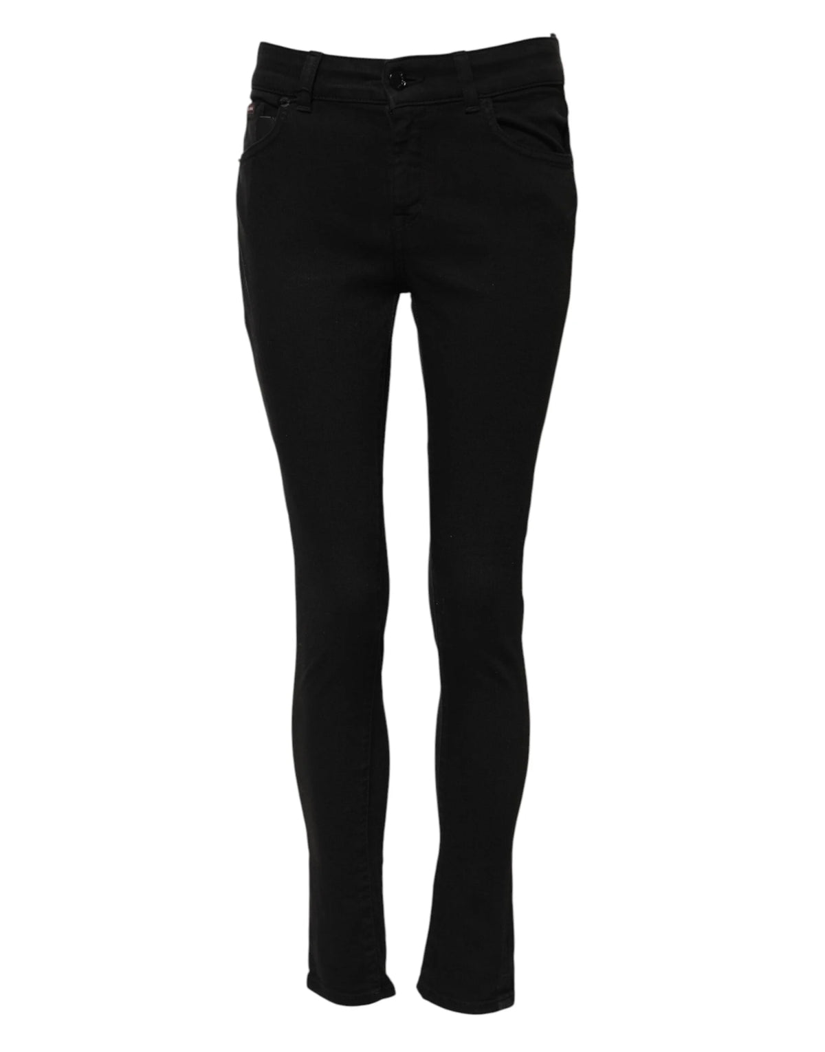 Dolce & Gabbana Black Cotton Skinny Mid Waisted Denim Jeans - IT38 | XS - Jeans