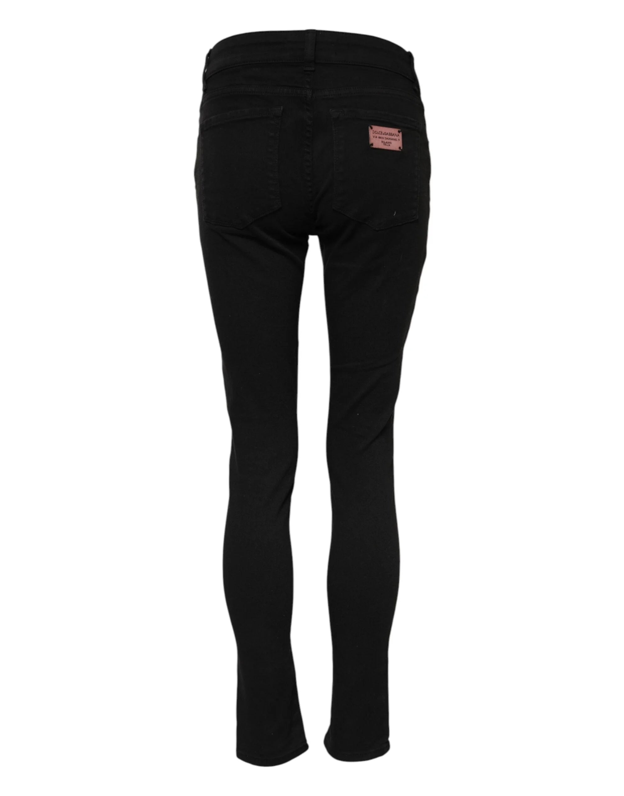Dolce & Gabbana Black Cotton Skinny Mid Waisted Denim Jeans - IT38 | XS - Jeans