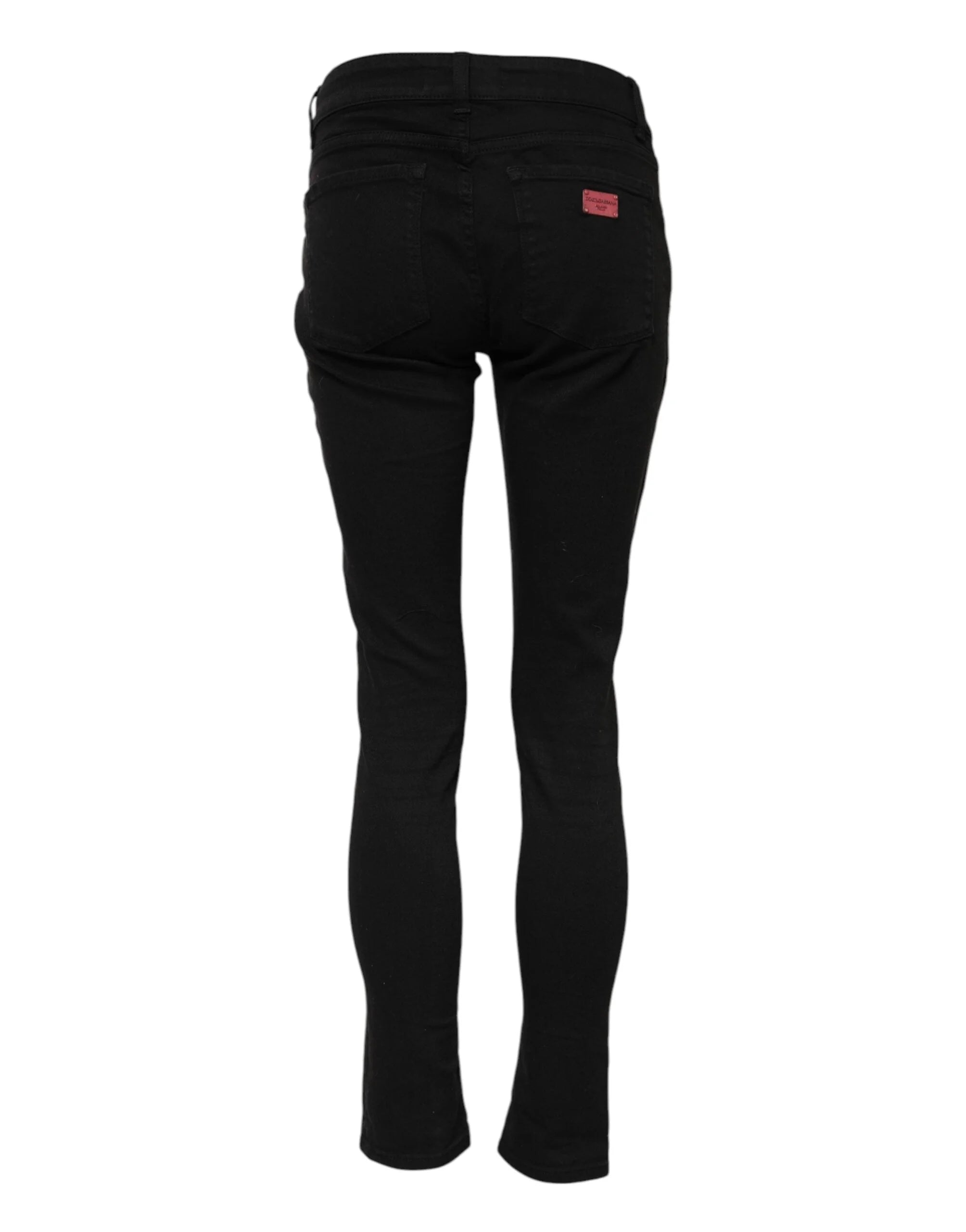 Dolce & Gabbana Black Cotton Skinny Mid Waisted Denim Jeans - IT40|S - Jeans