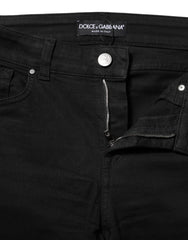Dolce & Gabbana Black Cotton Skinny Mid Waisted Denim Jeans - IT40|S