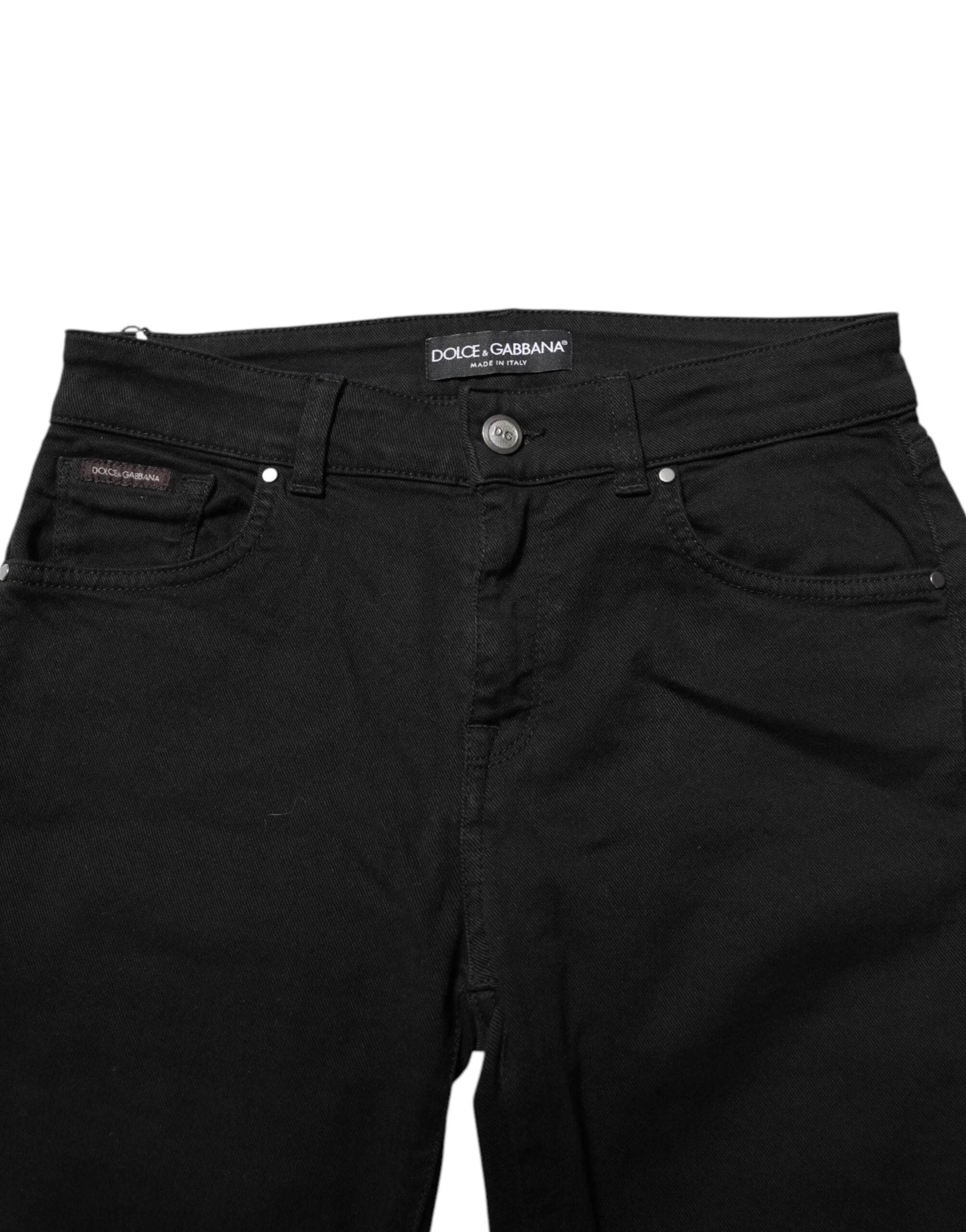 Dolce & Gabbana Black Cotton Skinny Mid Waisted Denim Jeans - IT40|S